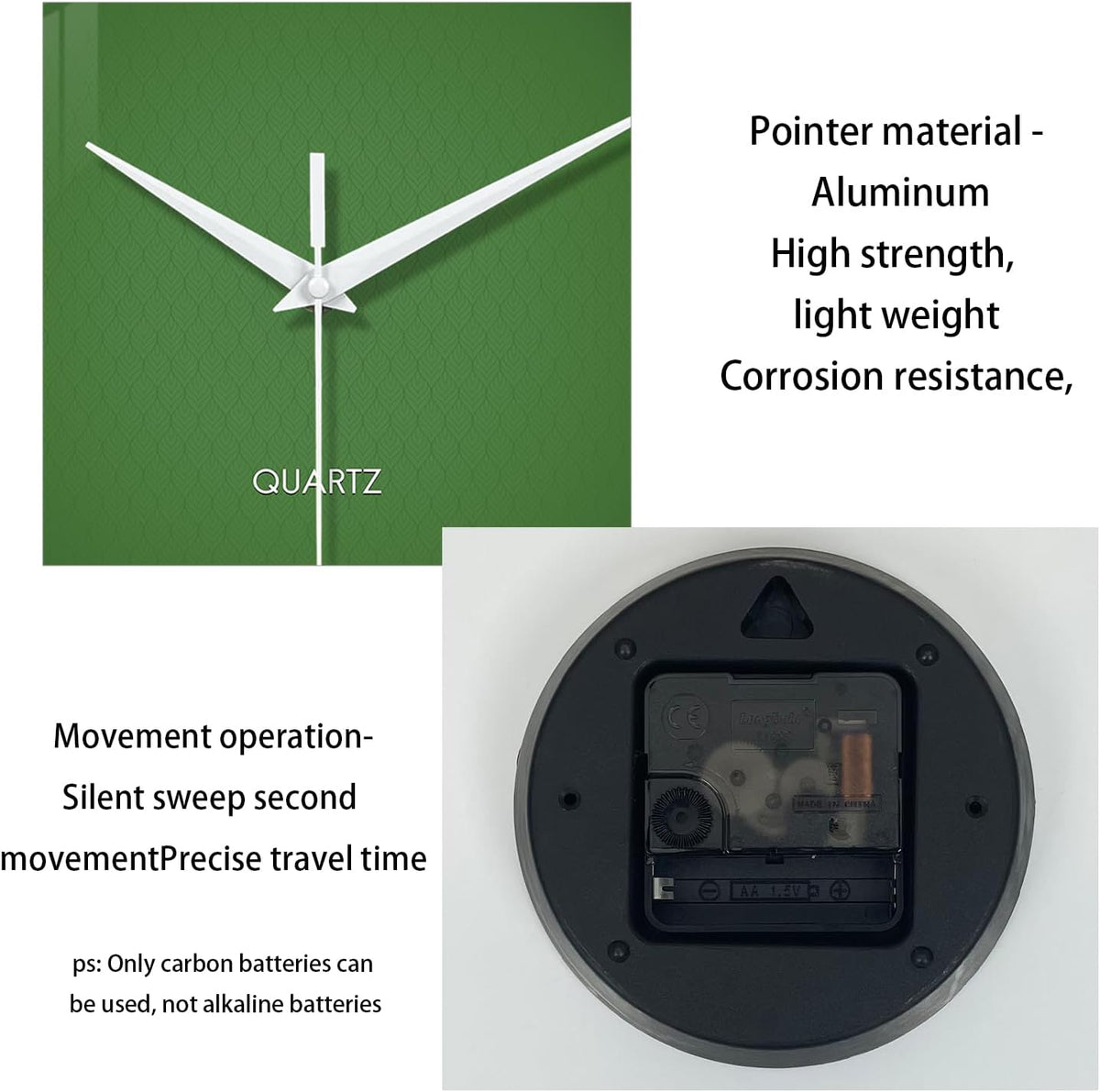XFM Modern Glass Wall Clocks Battery Operated 20 Inch Green Simple | Silent Non-Ticking Large Size Minimalist Analog