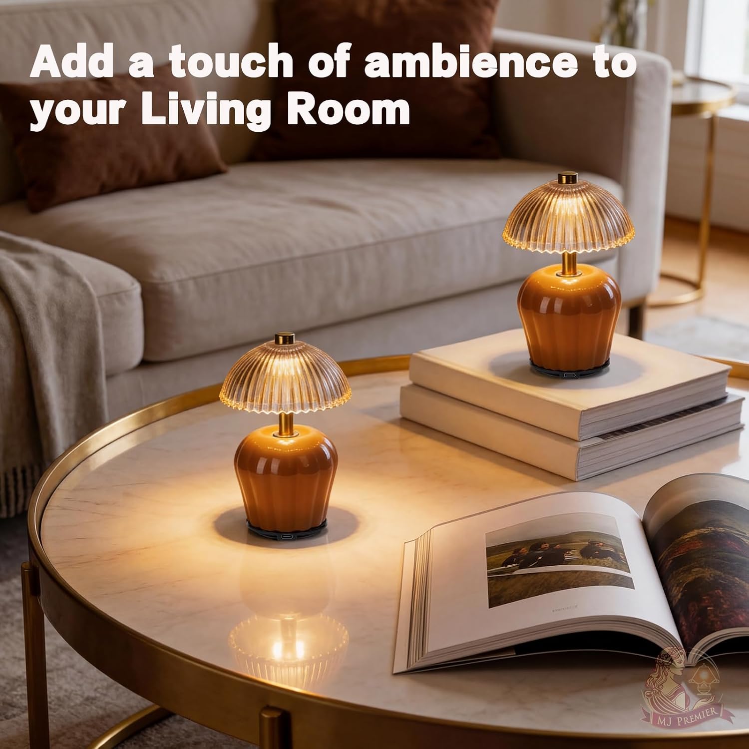 Rechargeable Table Lamp / Brown-2packs