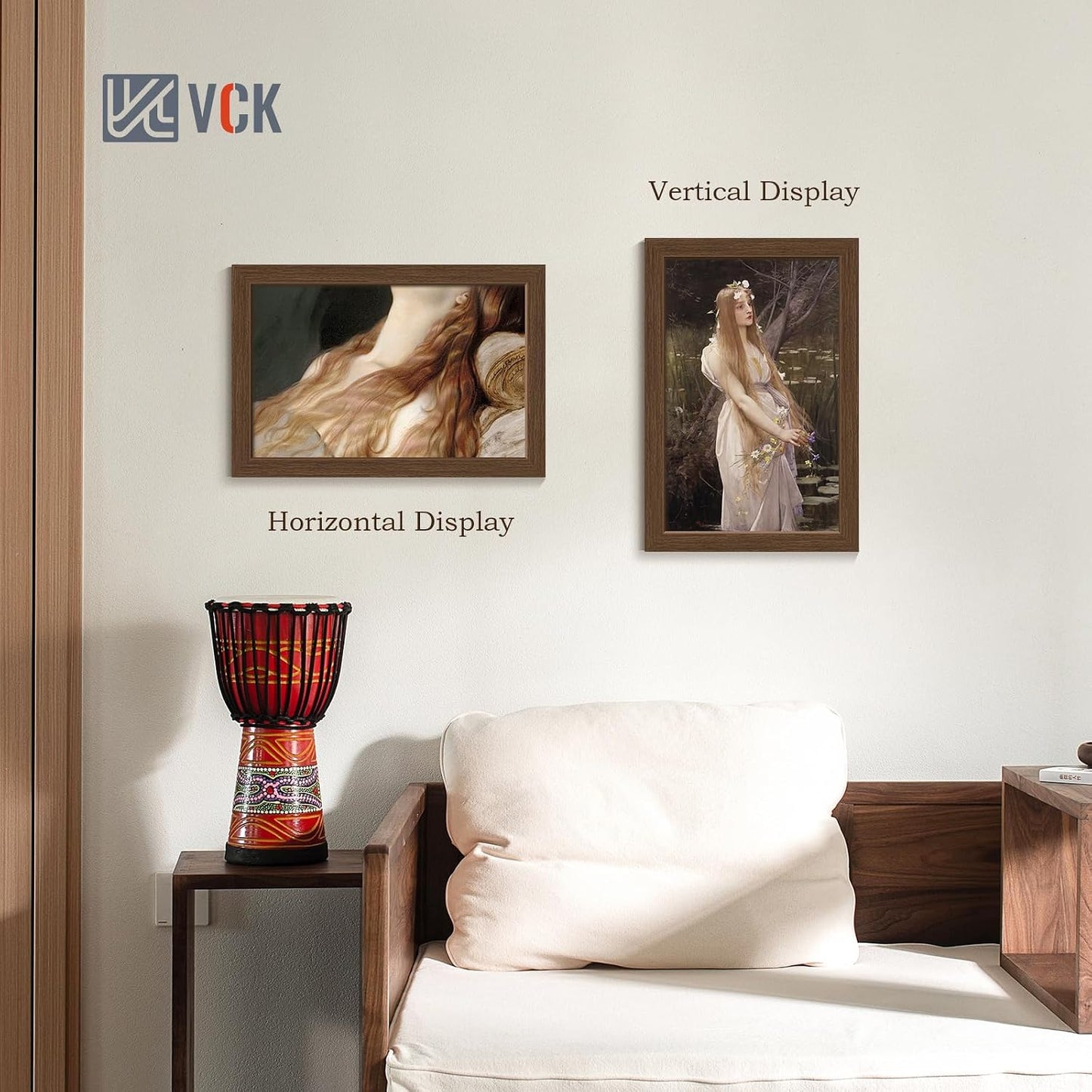 VCK 11x17 Picture Frame Brown 4 Pack, Wide Thick Wood Border, for Print | Exclusive Woodgrain, Wall Hanging, HD