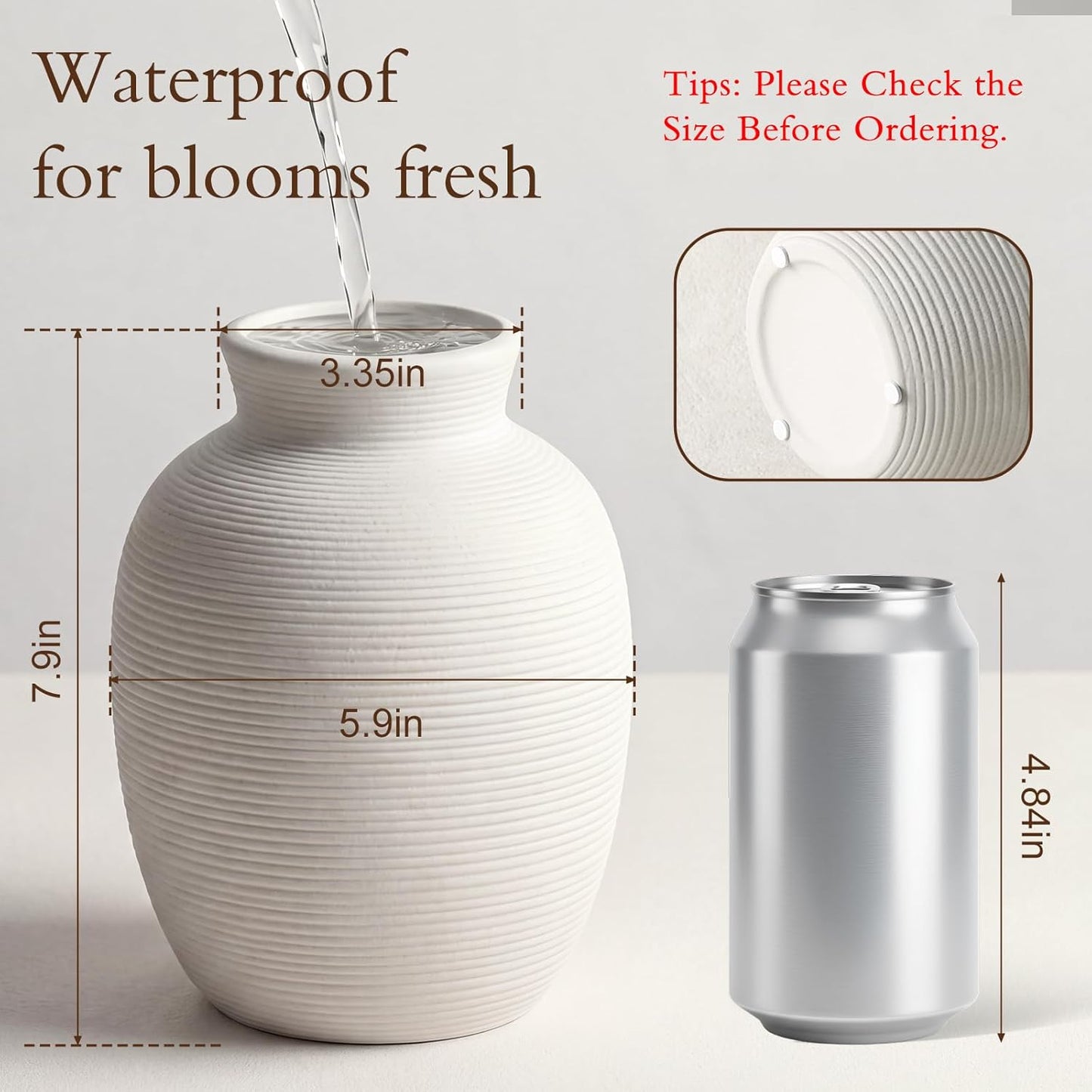 Ceramic Vase Home Decor / 1-white/8 / 8 Inch