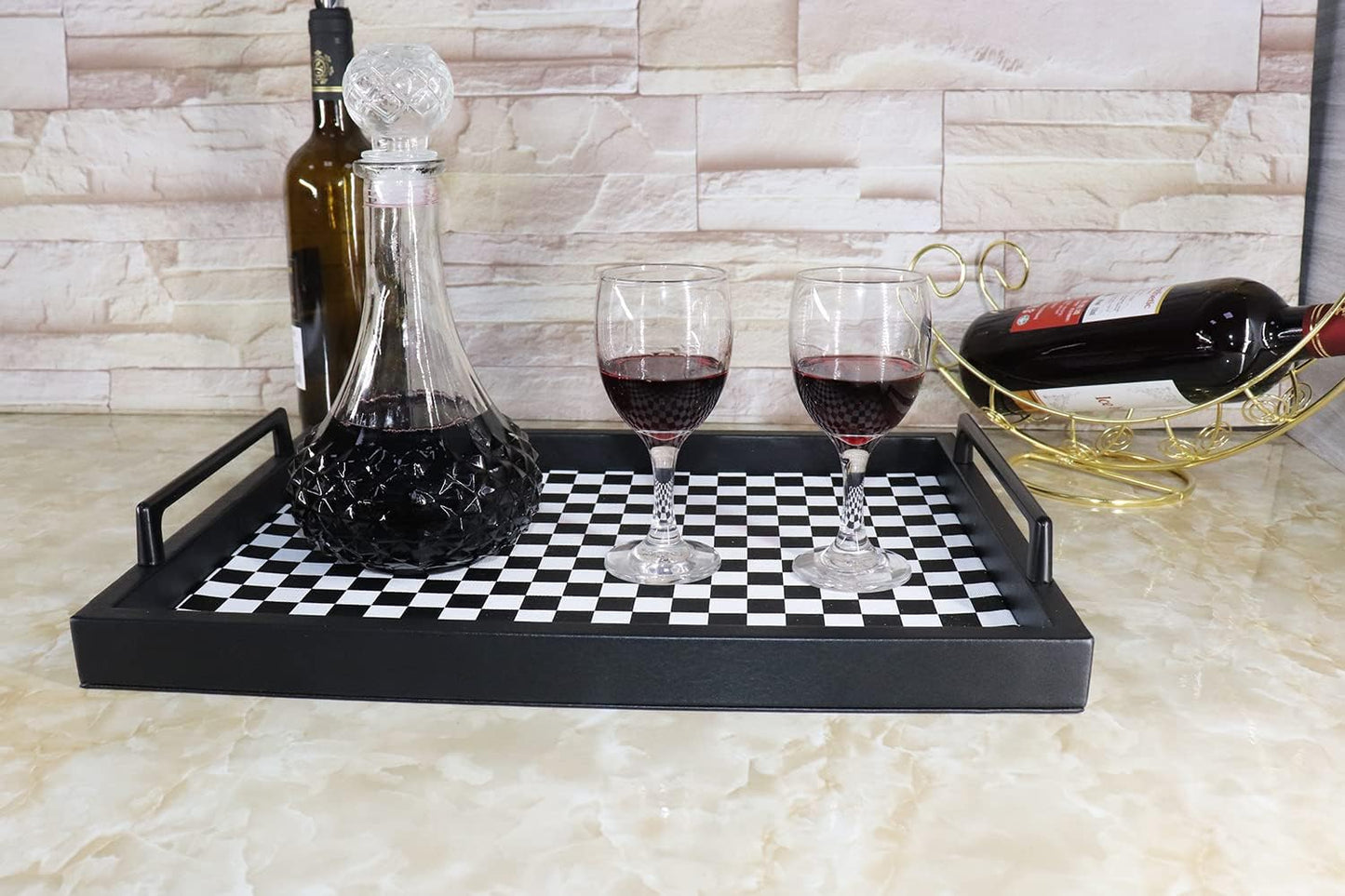 Food Service Tray / Black/white Checkerboard / 16.5 x 12.6