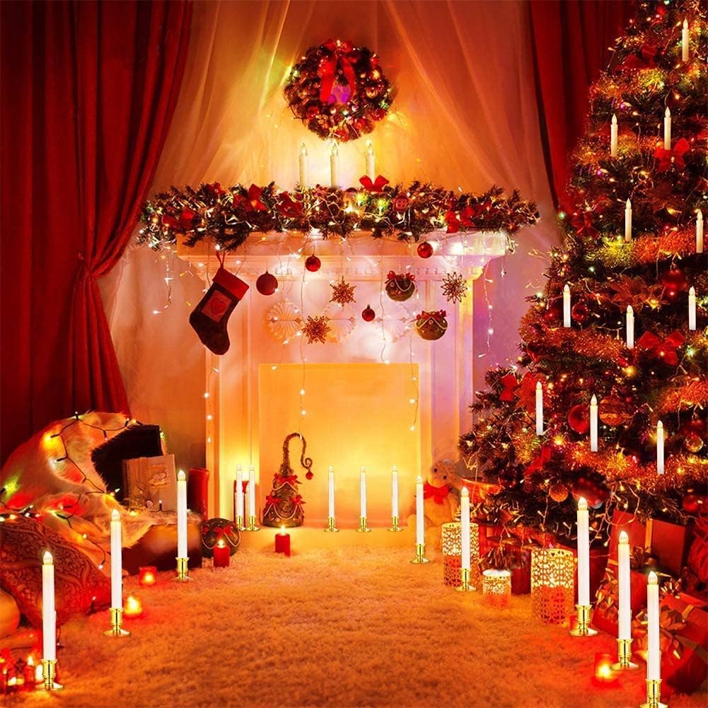 YAUNGEL Window Candles, 20 Pack LED Battery Operated Christmas Candles for Windows with Remote Timer Electric Candle