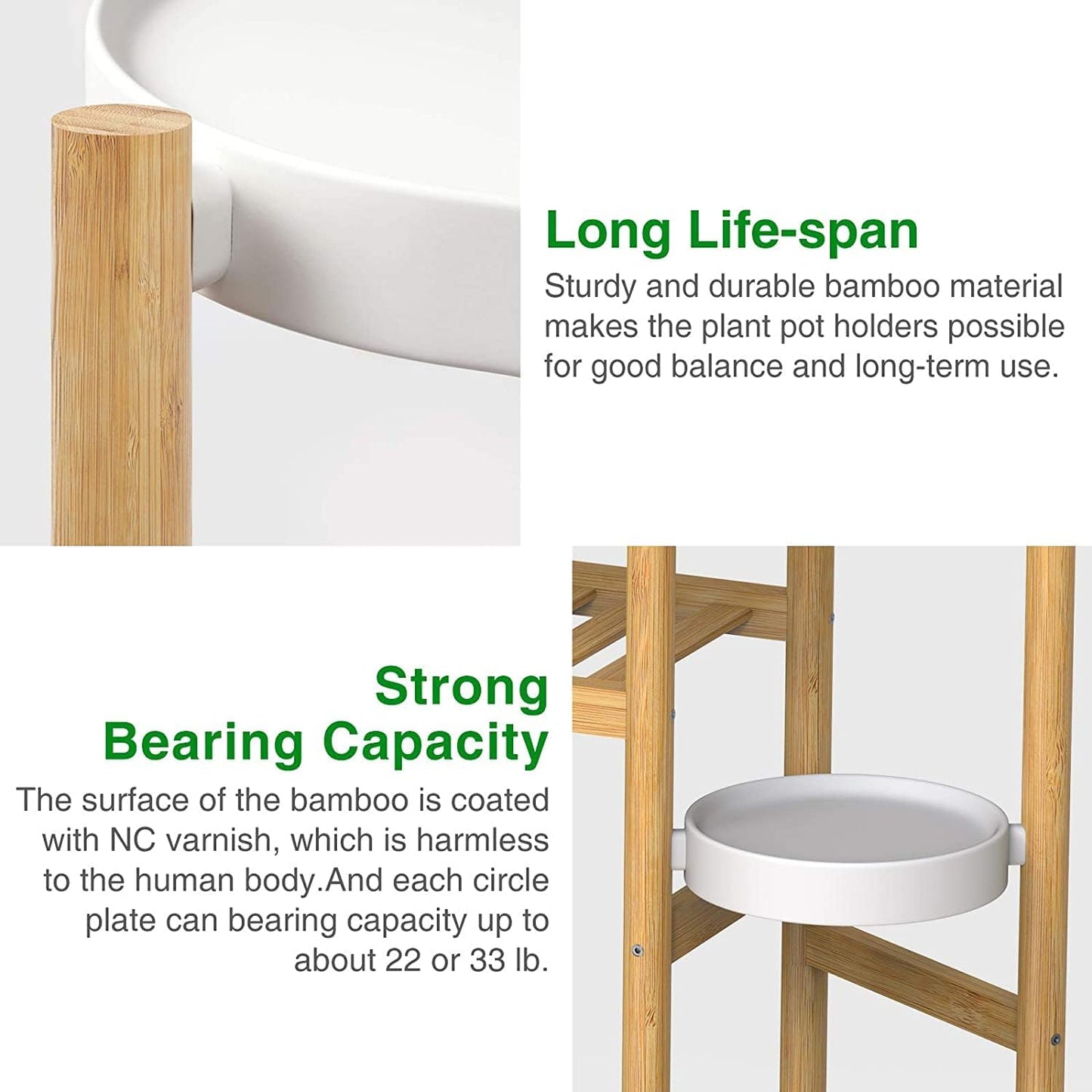 Tiered Plant Stand Indoor, Tall Bamboo Corner Shelf for Multiple Plants | Narrow Tired Display, Easy-Clean
