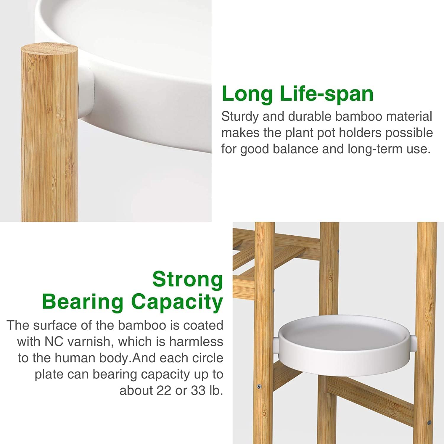 Tiered Plant Stand Indoor, Tall Bamboo Corner Shelf for Multiple Plants | Narrow Tired Display, Easy-Clean