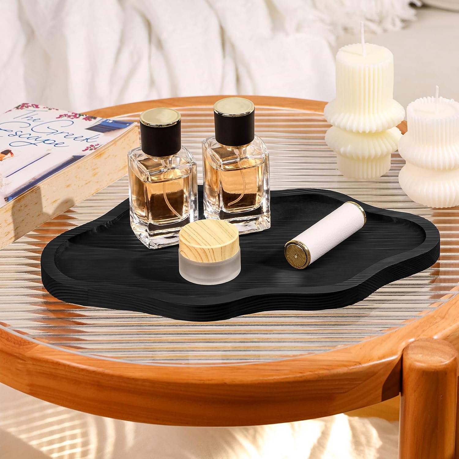 Cloud Wooden Jewelry Tray Trinket Dish / Black
