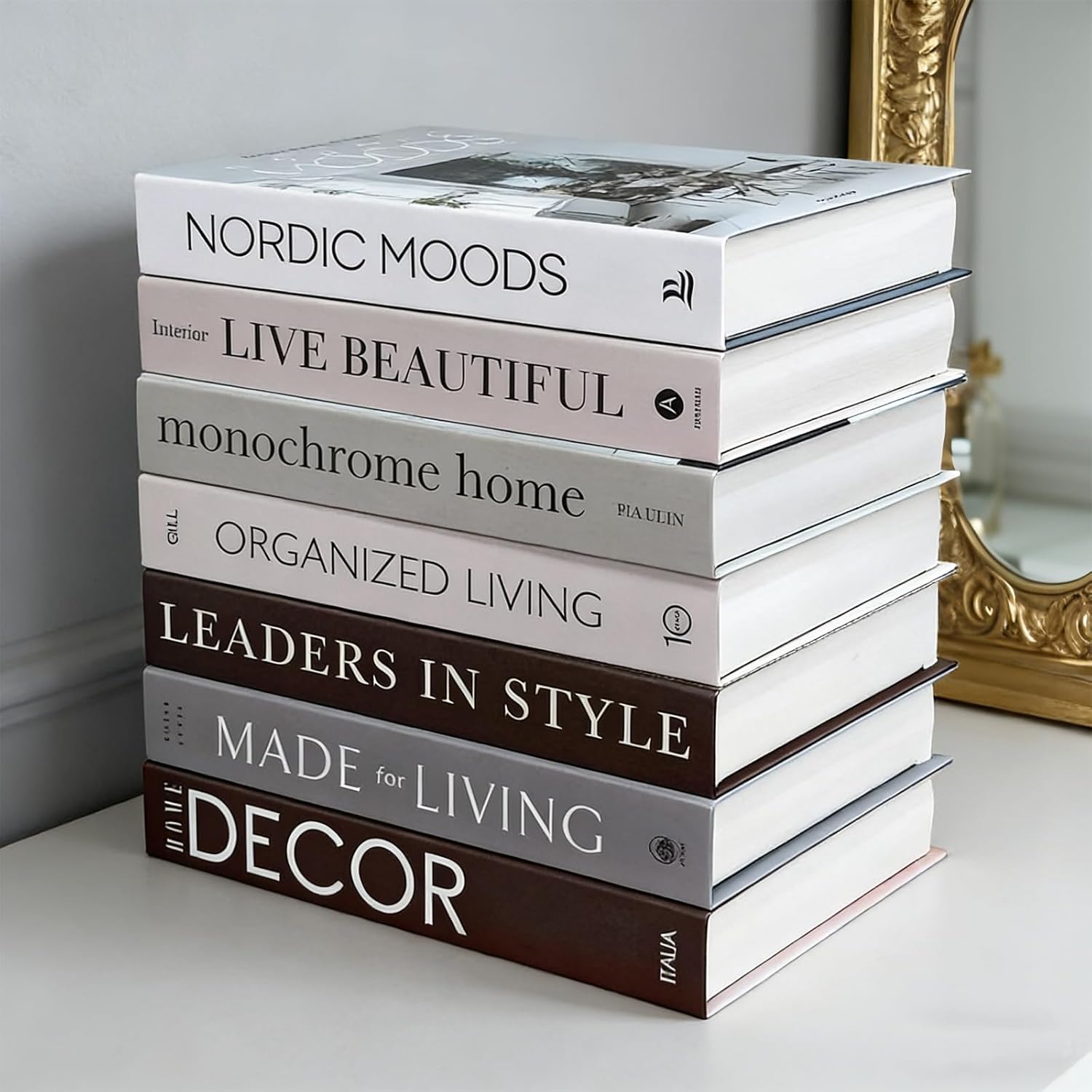 Decorative Books / Fake Books for Decoration / Beige / Set of 7