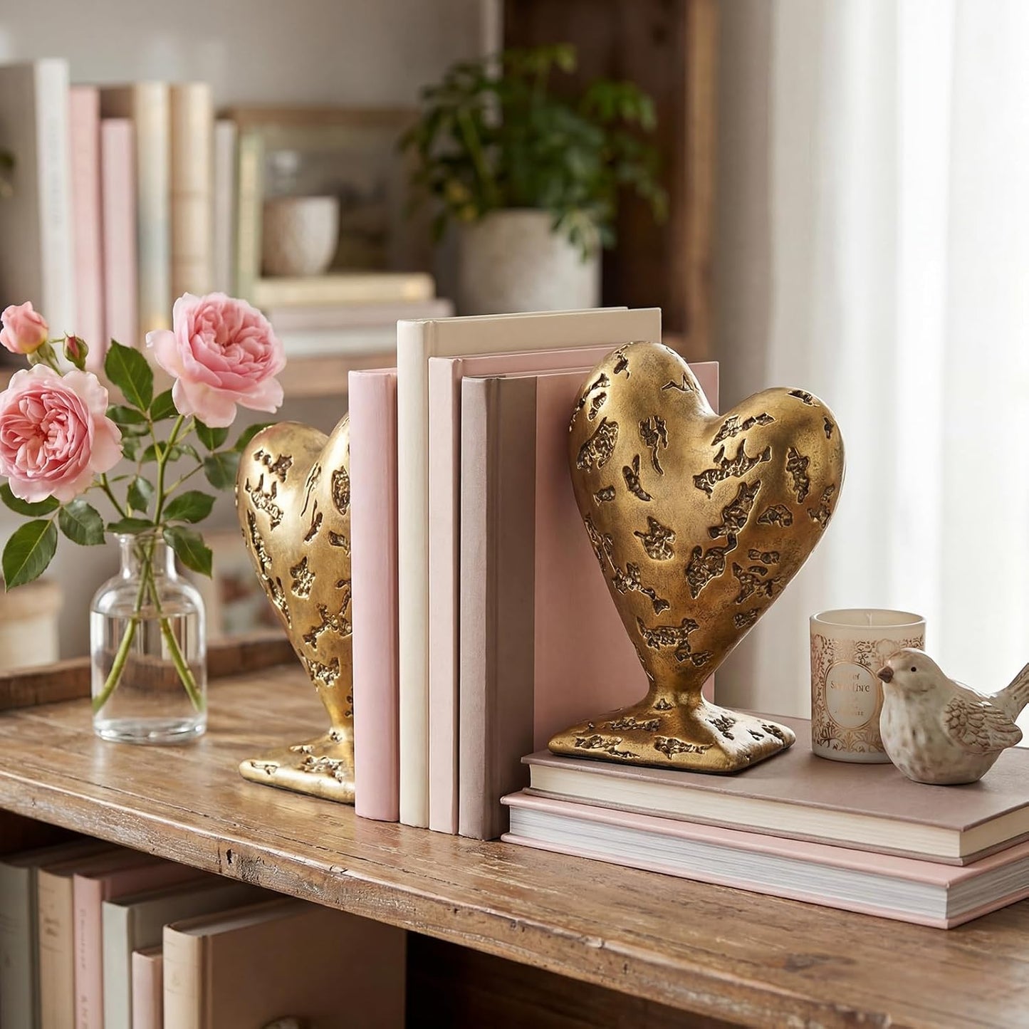 Decorative Book Ends / Gold / Set of 2