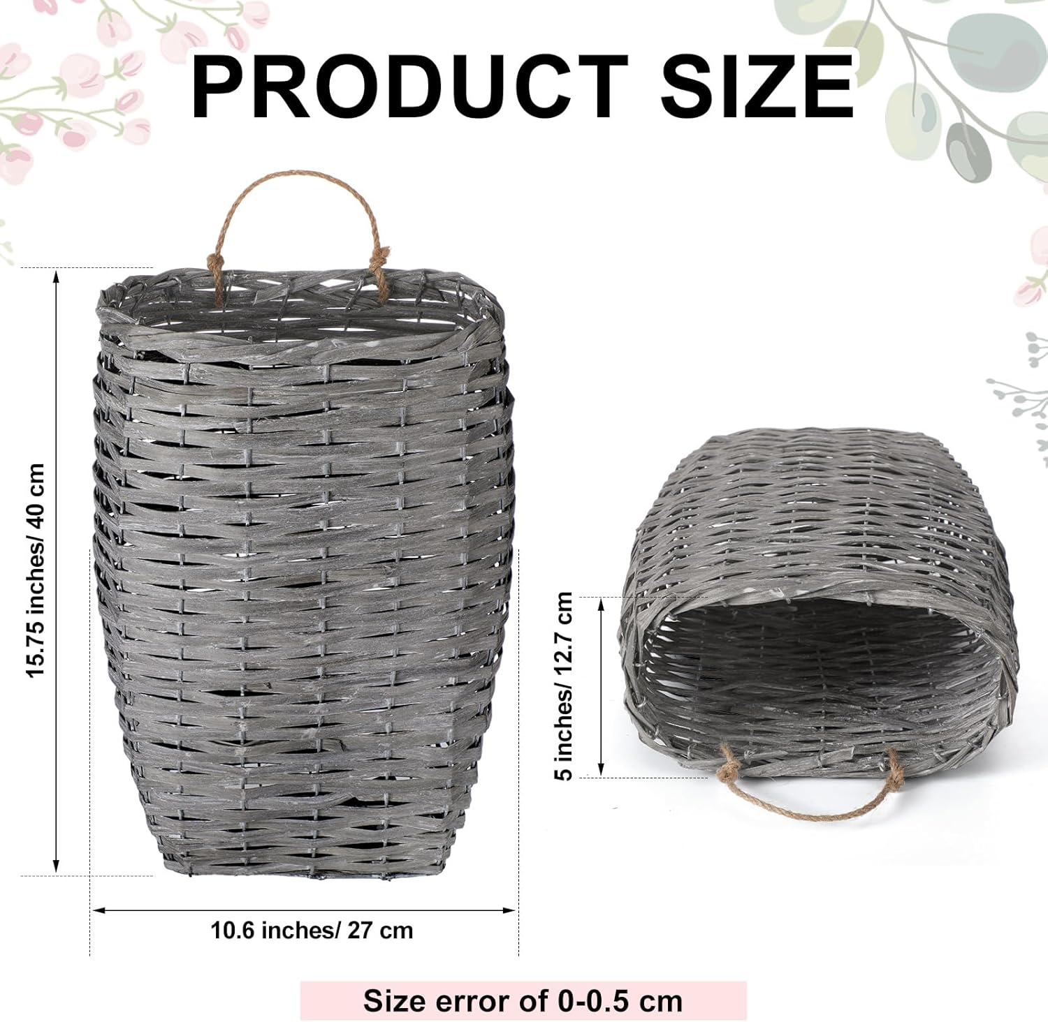 Front Door Basket Woven Hanging Basket / Vintage