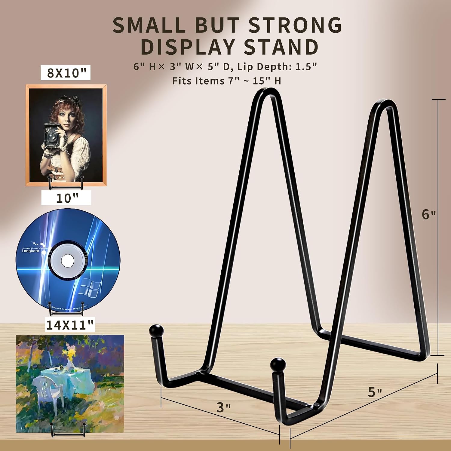 12 Pack 6"Plate Stands for Display,Metal Plate Holders Display Stands Can Be Used for Picture Stands,Book Stands for