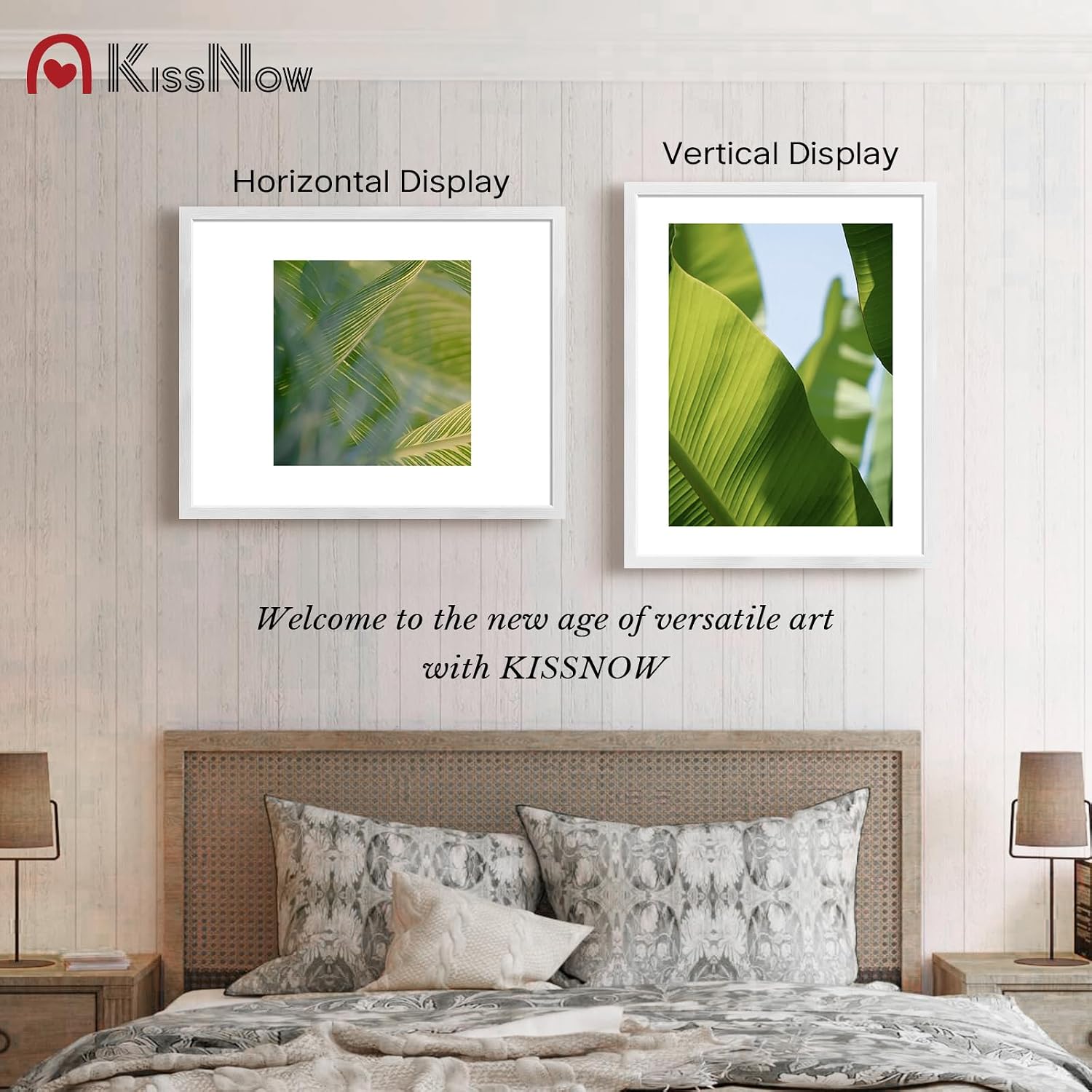 24x30 Picture Frame, White Solid Wood, 2 Pack, Wall for Paintings | Thick & Wide Border, HD Plexiglass, Horizontal or