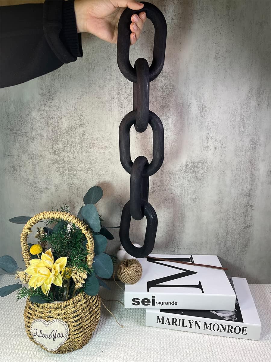 Wood Chain Link Decor / Black