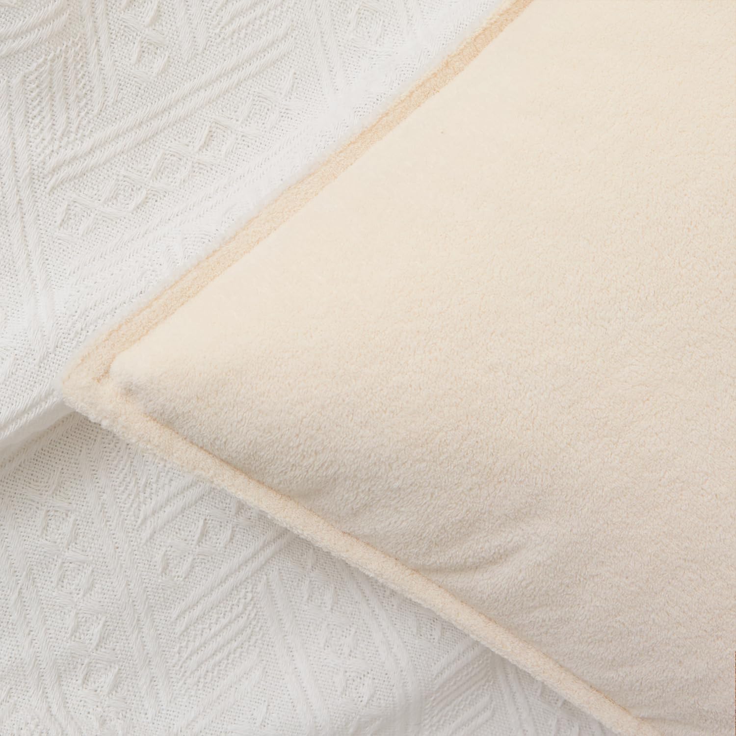 Kevin Textile Waterproof Decorative Pillow Covers Soft Boucle Textured / 18 x 18 / Beige / Set of 2