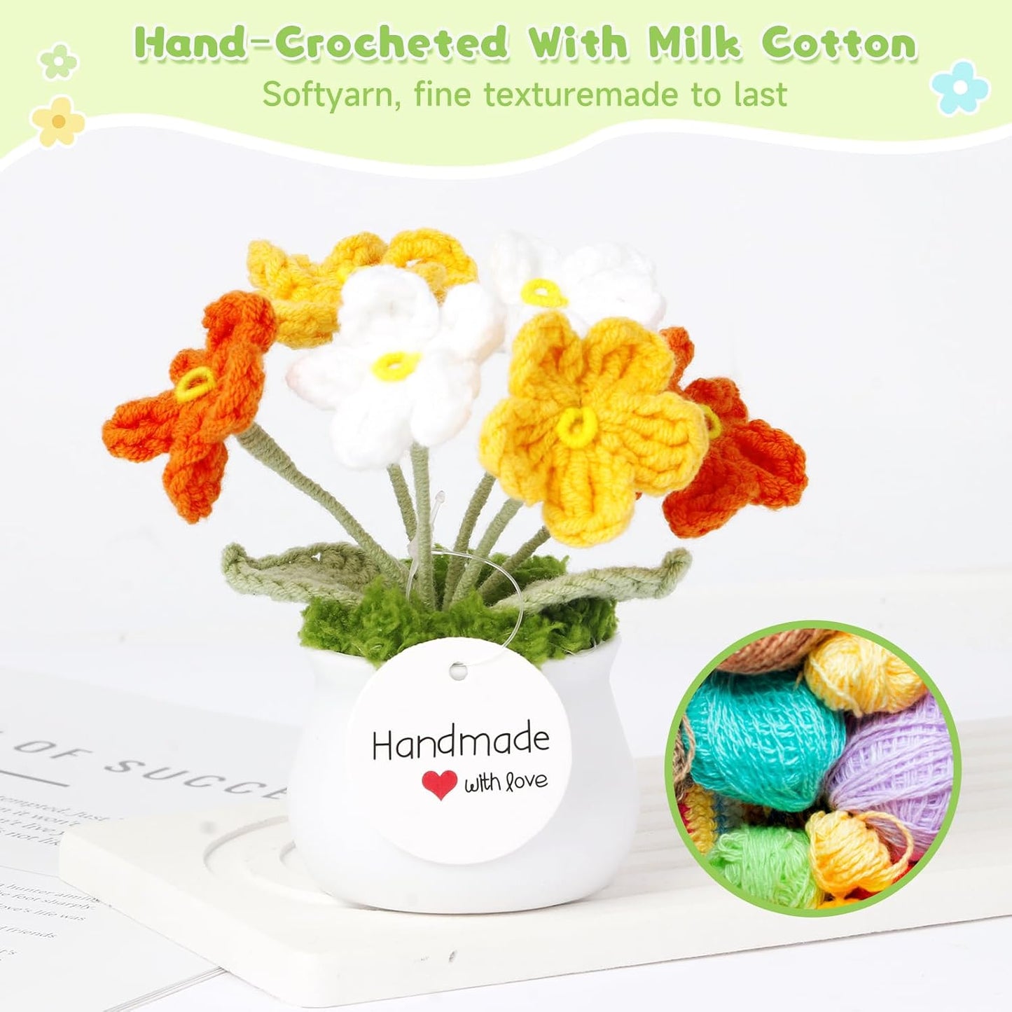 Handcrafted Yarn Artificial Flower / Gradient Myosotis