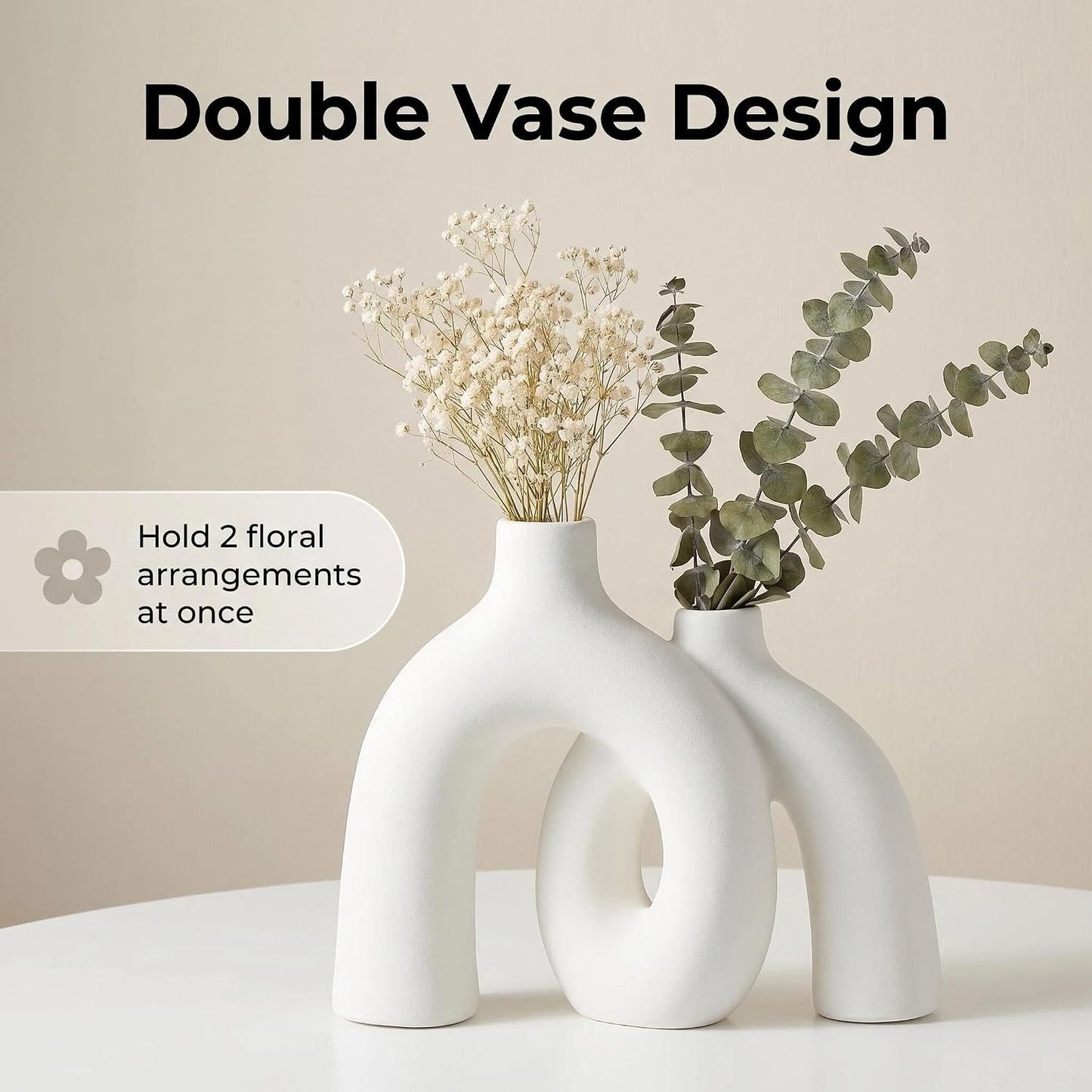 Modern Nordic Boho Vase Set / Ivory