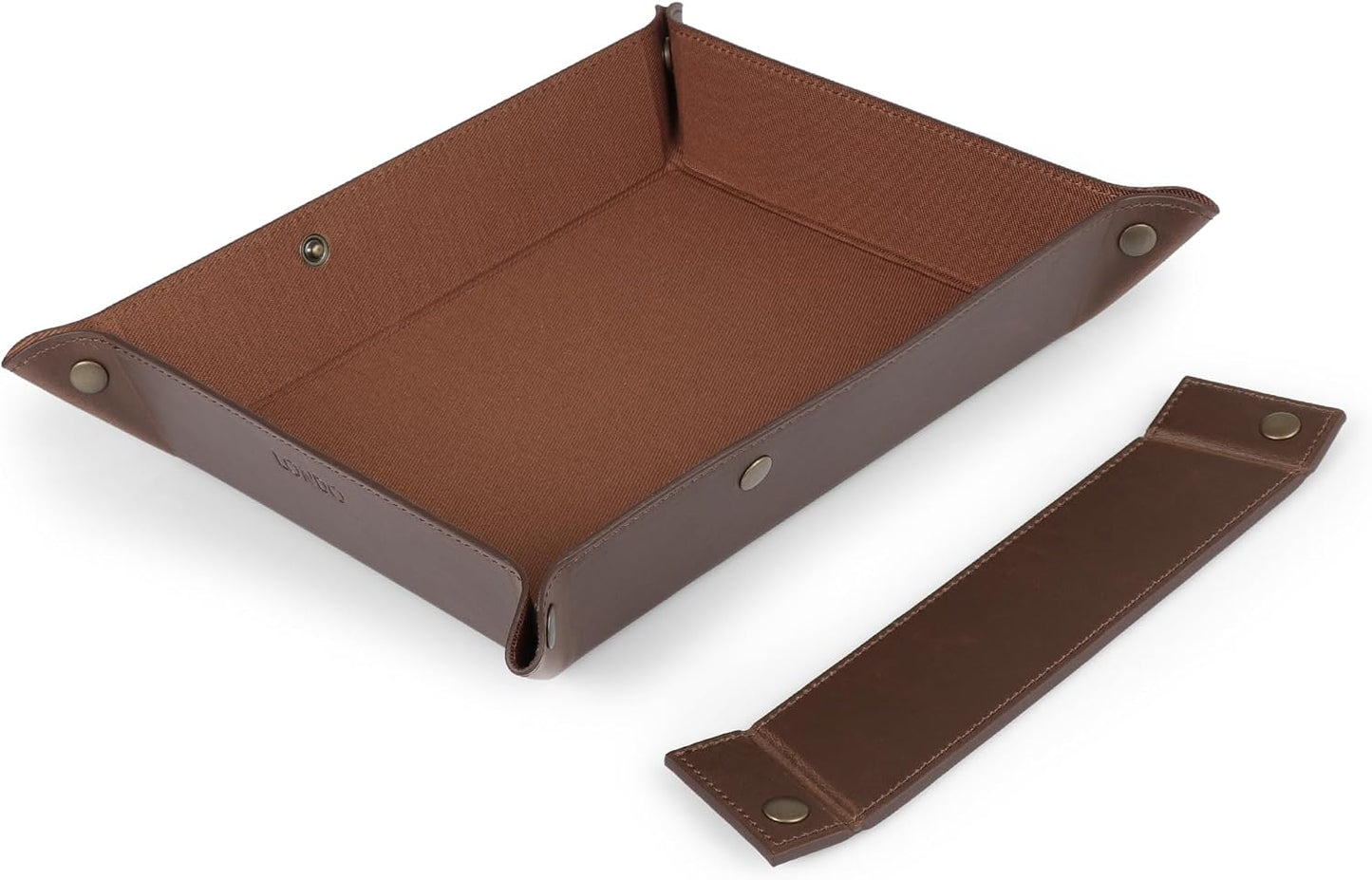 Londo PU Vegan Leather Valet Tray for Men — Catchall EDC for Keys, Wallet, Watch, AirPods — Nightstand & Entryway Tray
