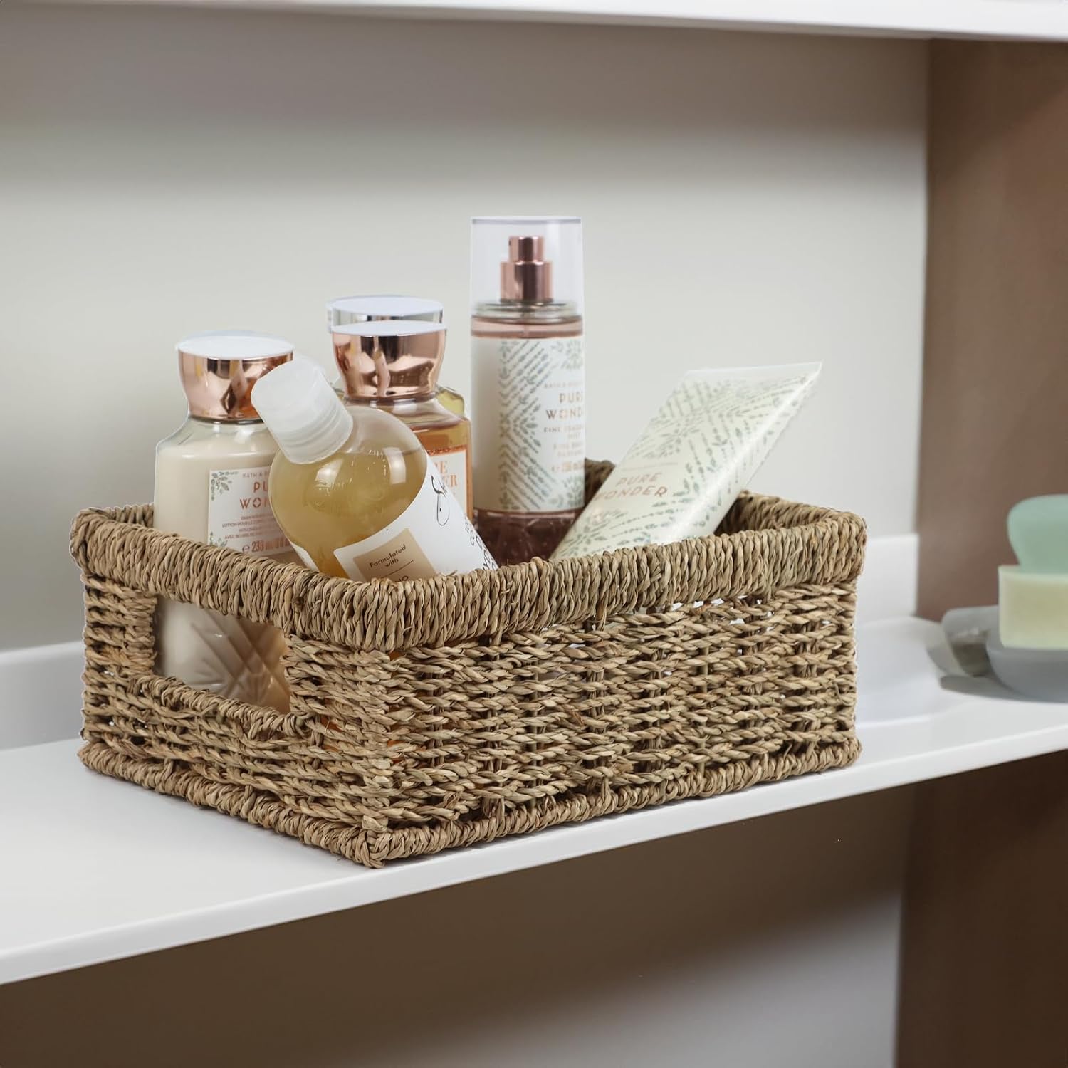 Wicker Baskets / Rattan Woven Basket for Storage / Seagrass / Small