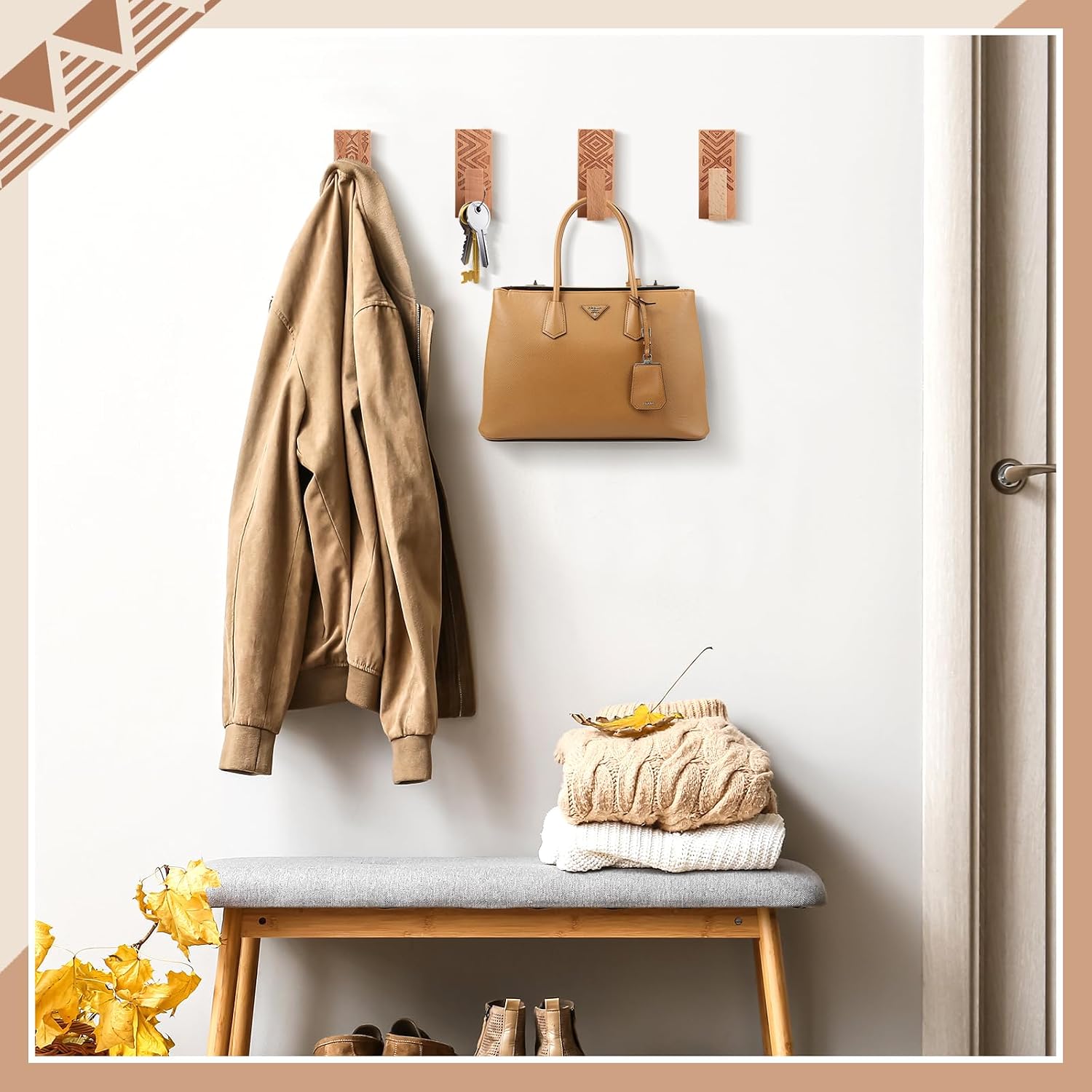 Boho Wall Hooks / Classic Color / Set of 8