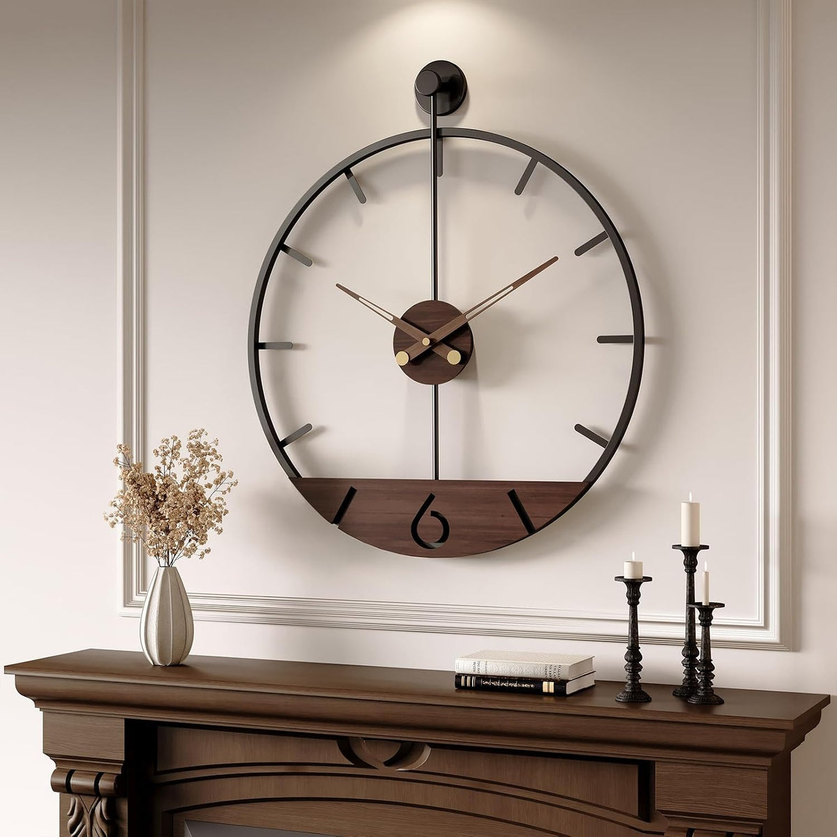 Cuspin Large Wall Clock 30 Inch Modern Farmhouse Wall Clock for Living Room | Battery operated, Silent non ticking