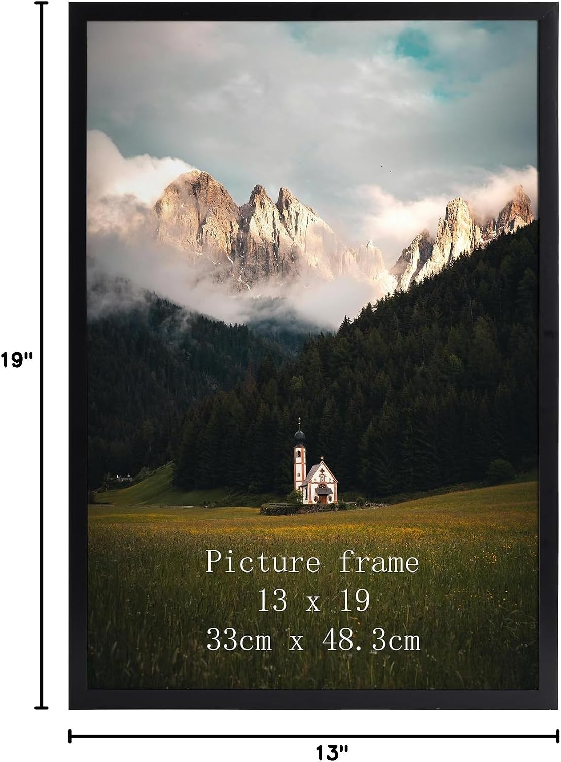 Giftgarden 13x19 Picture Frame Black, 13 by 19 Thin Poster Photo Frame for Gallery Wall Display, Single