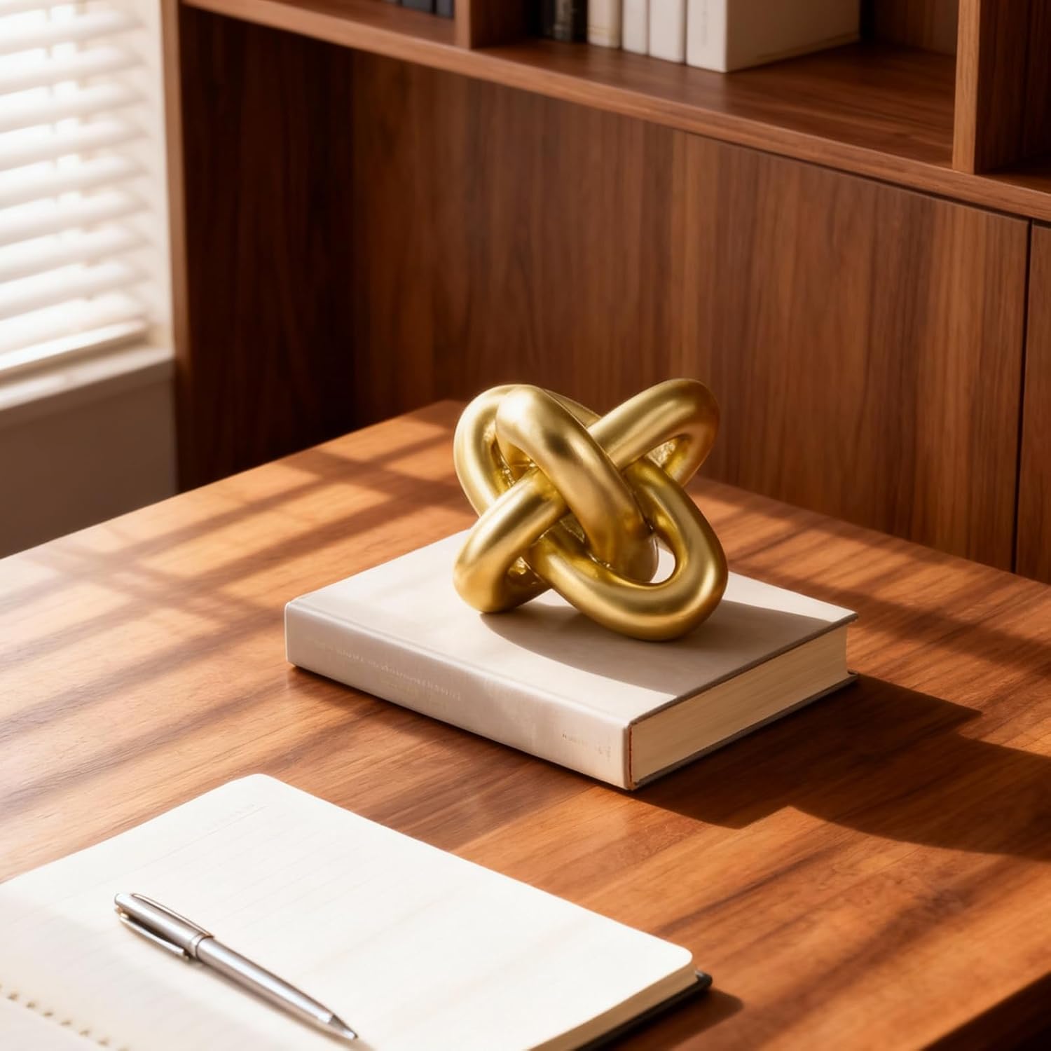 Knot Sculptures and Statues for Rustic Coffee Table Living / Gold