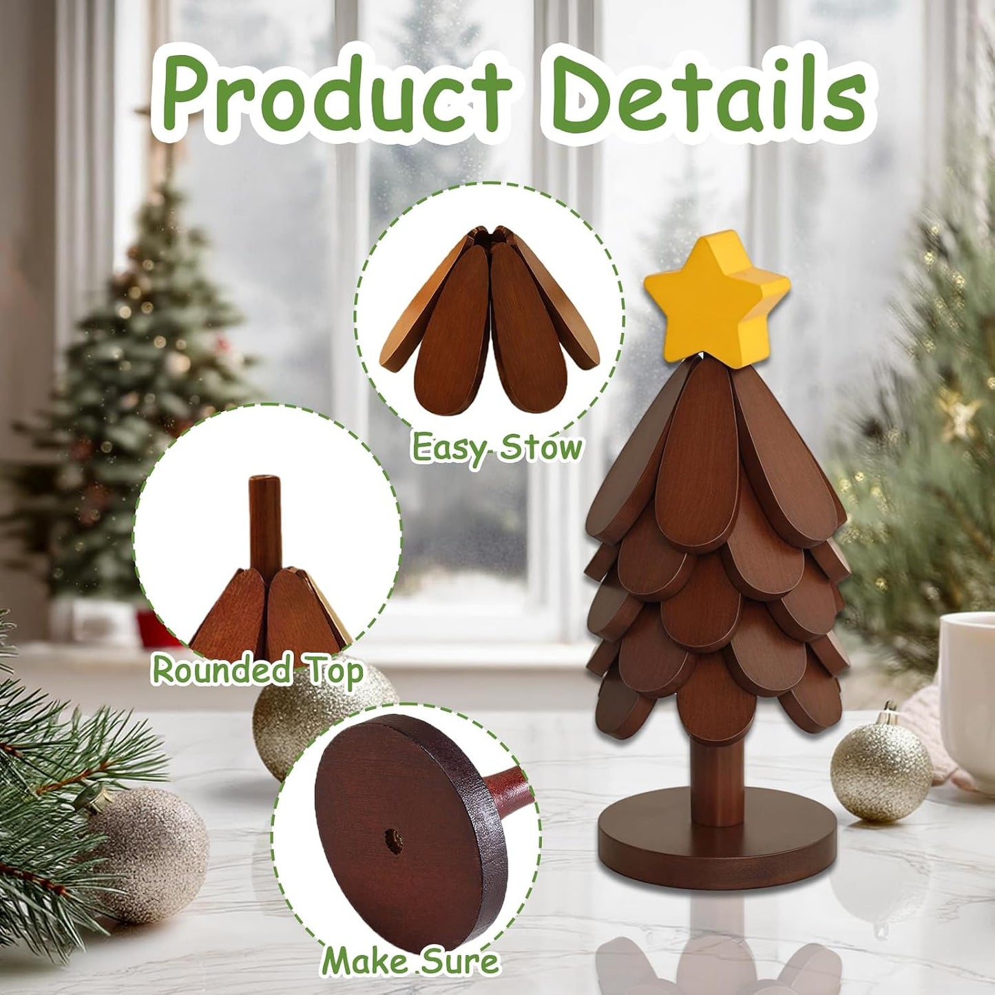 5 Foldable Heat-Resistant Trivets + 1 Stand for Hot Dishes