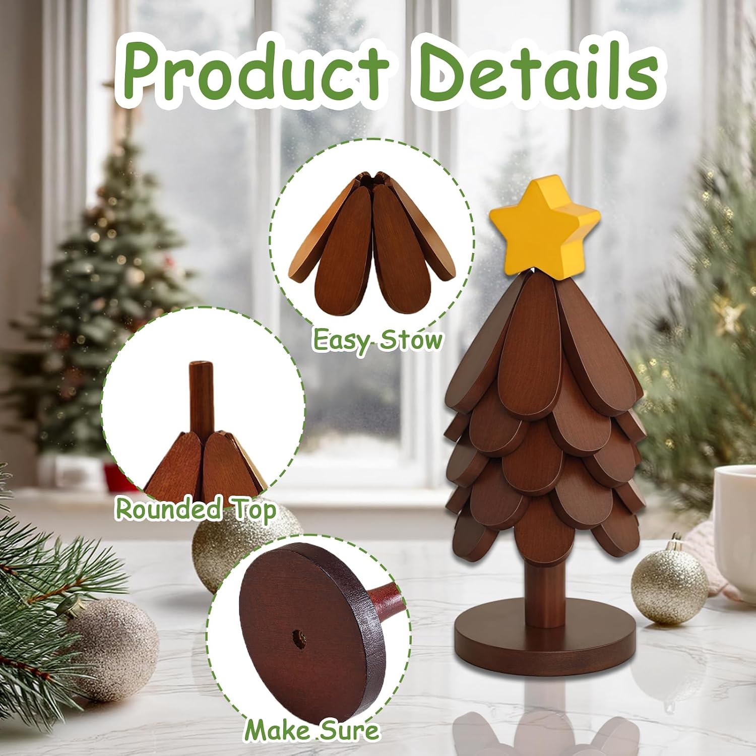 5 Foldable Heat-Resistant Trivets + 1 Stand for Hot Dishes