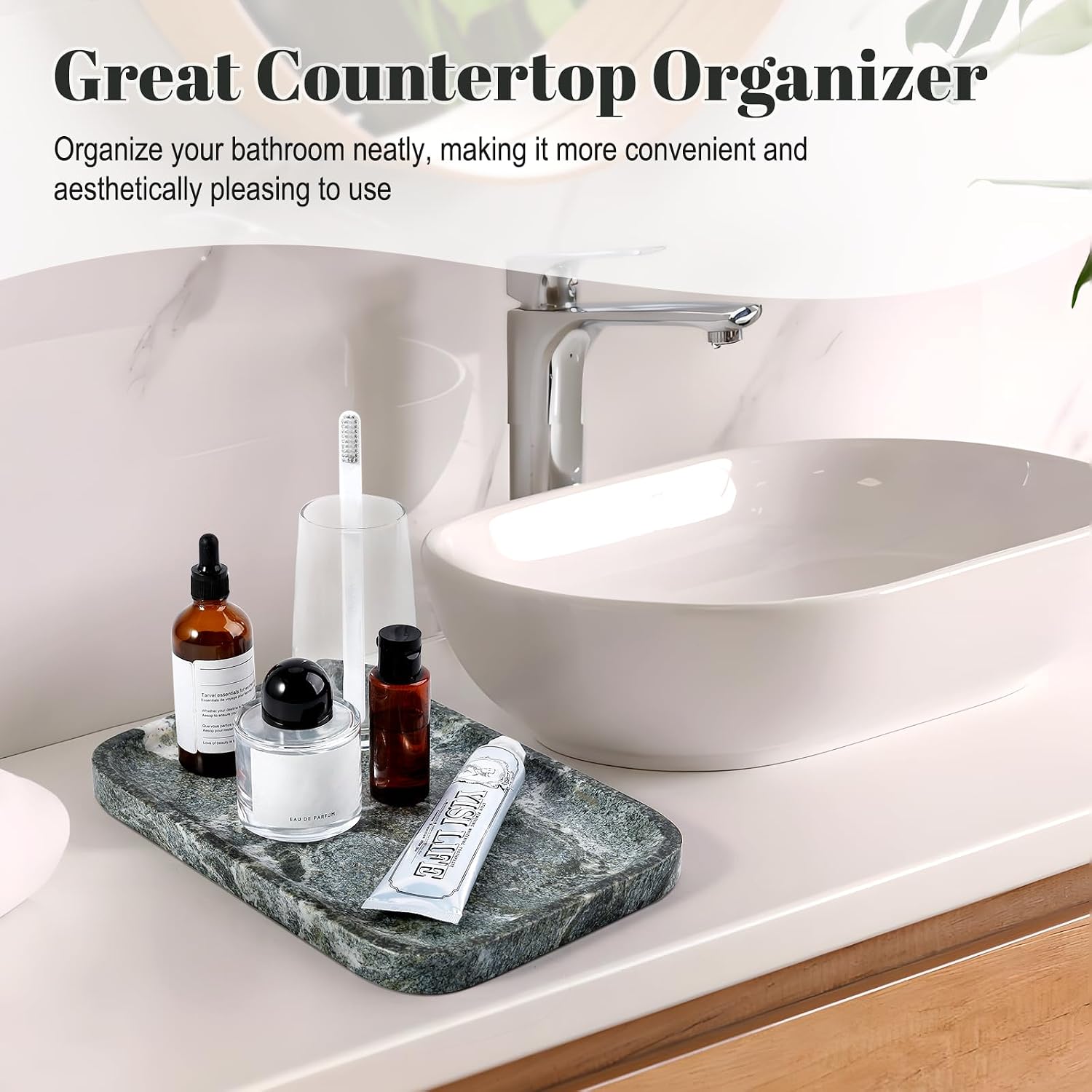 Marble Tray / Marble Catchall Trays / Indian Green / 12 x 8