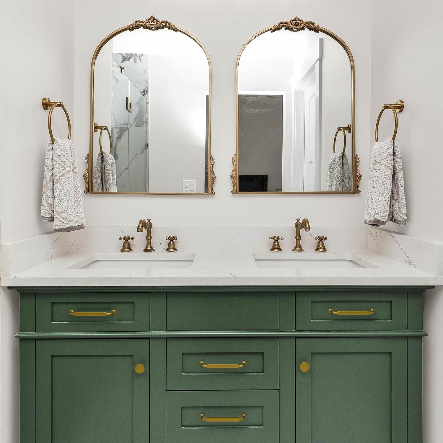 Cabinet Pulls Vintage Brass Cabinet Handles / 3-3/4" Hole Centers / Classic / Antique Brass / 4 Inch