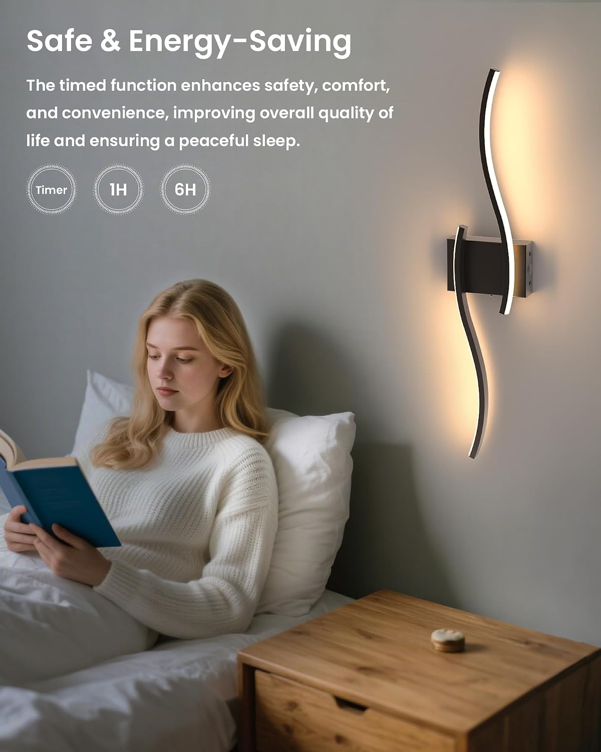 27.6 Inch Battery Operated Wall Sconce Set of 2, Black Modern Rechargeable Wall Lights with Remote, 3CCT Dimmable