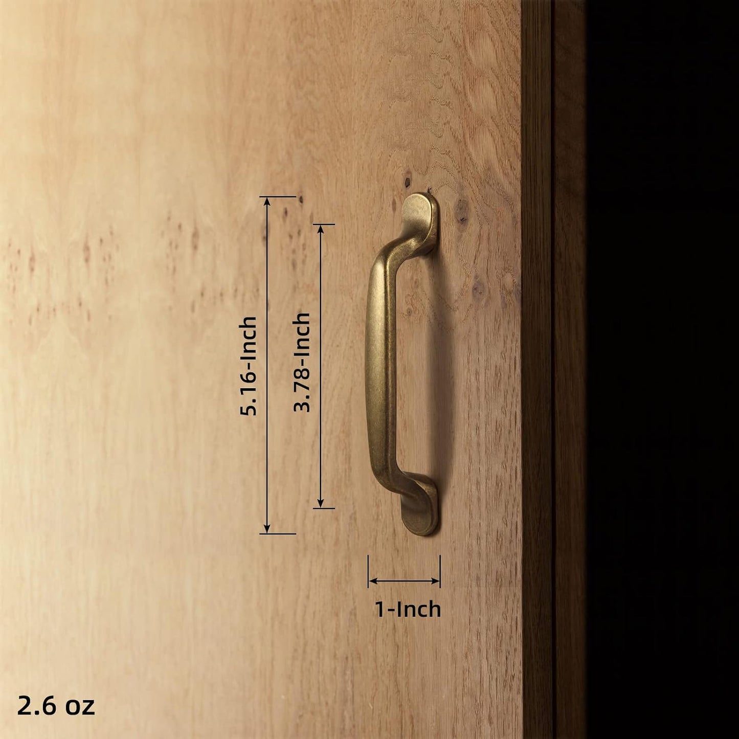 3.78- Center to Center Arch Cabinet / 3 3/4" Center To Center / Antique / Antique Brass / Set of 6