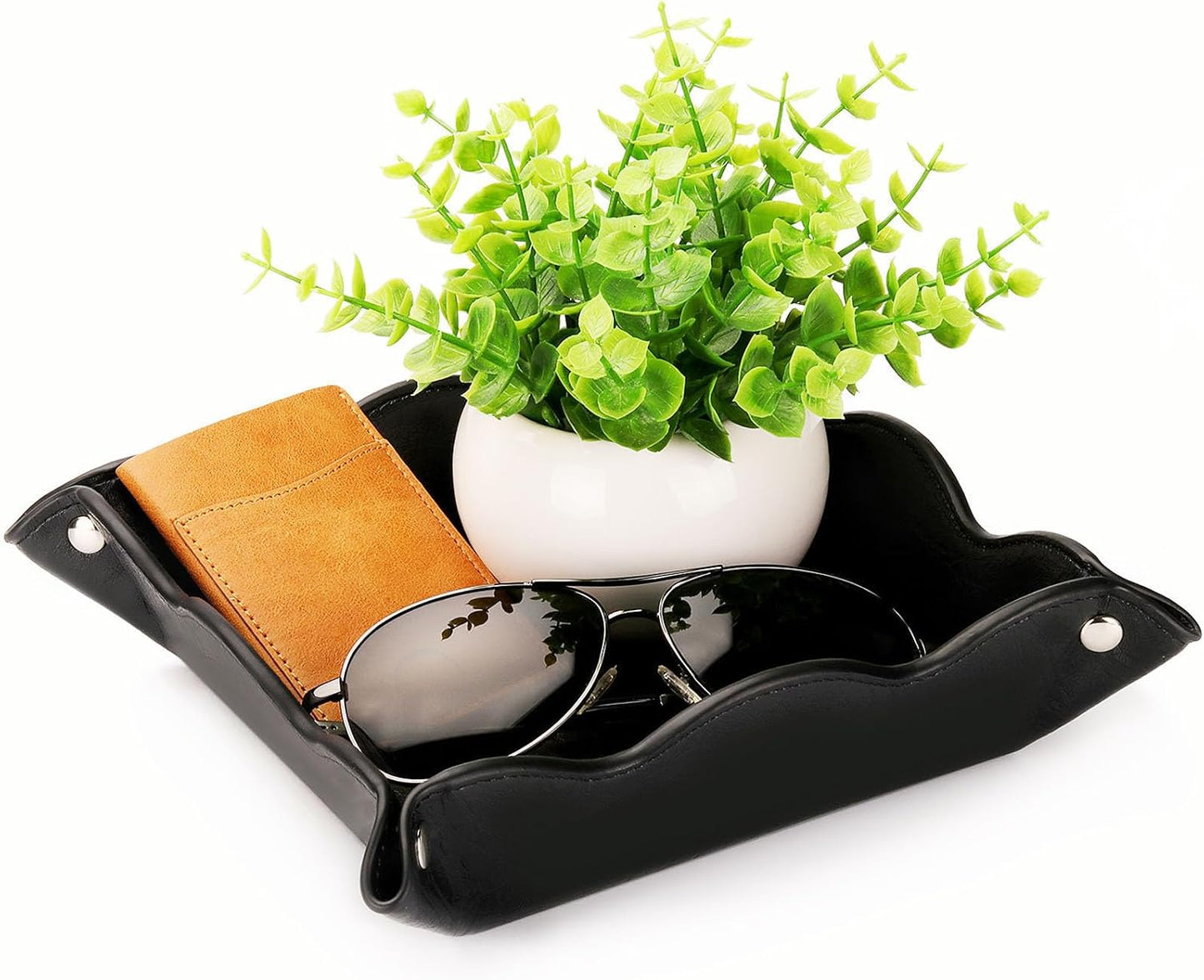 Valet Tray for Men Women / Brown and Black / Set of 2