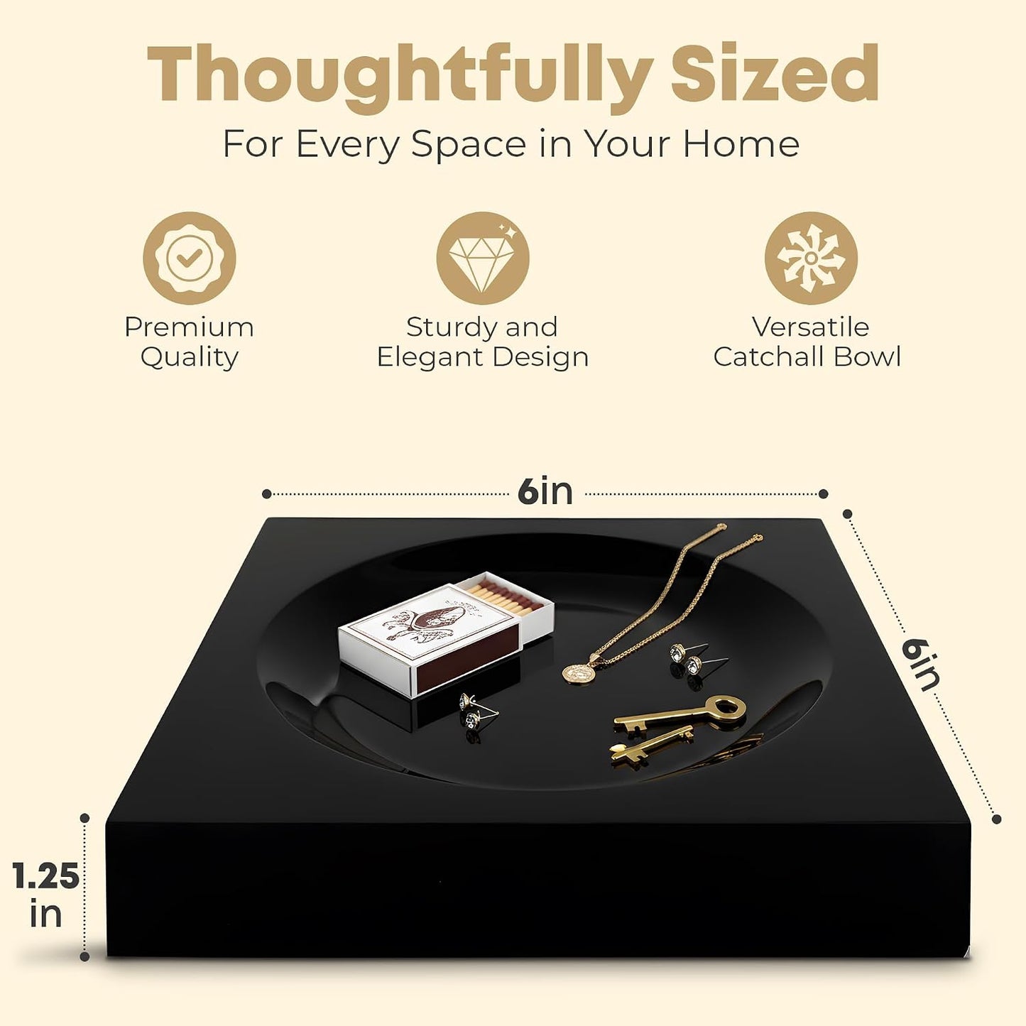 Acrylic Catchall Tray / Black