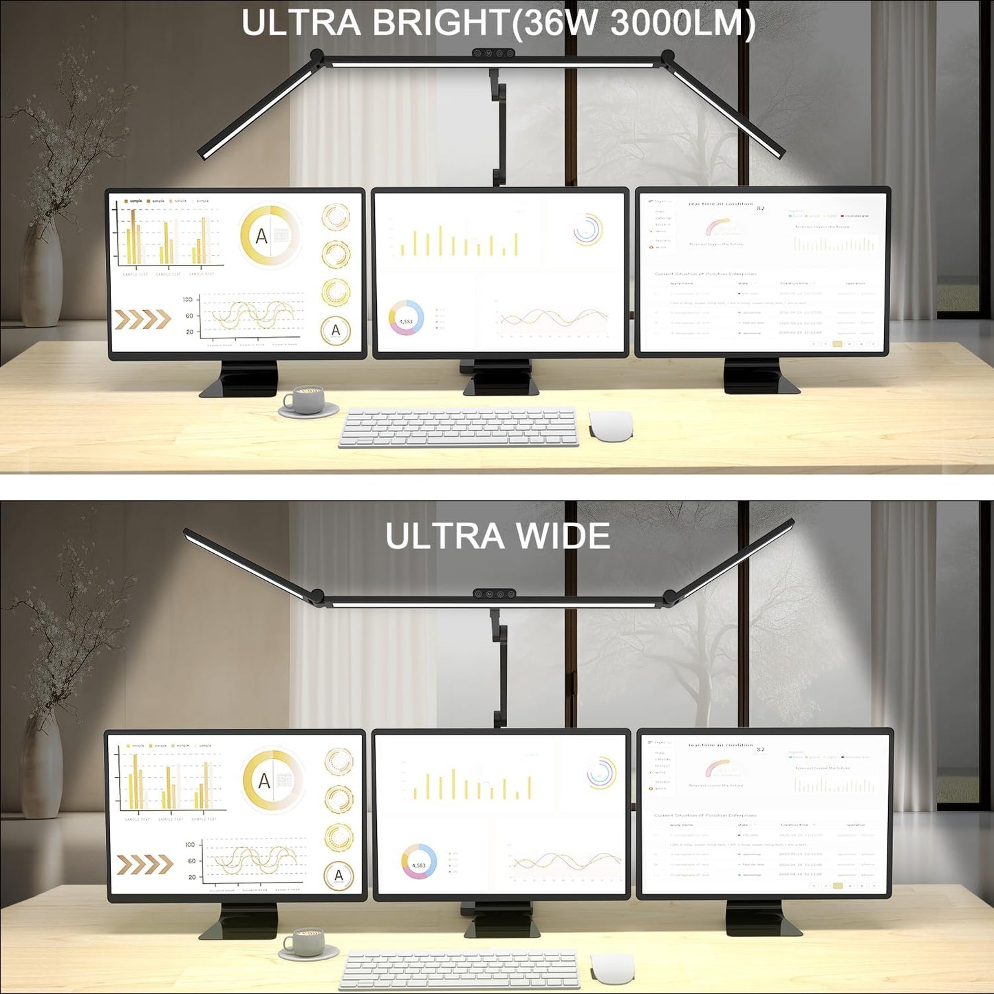 Omorepa 36W 3000LM Ultra Bright Architect Desk Lamp with Base, 47.4Inches Wide Tall Overhead Desk Light for Home