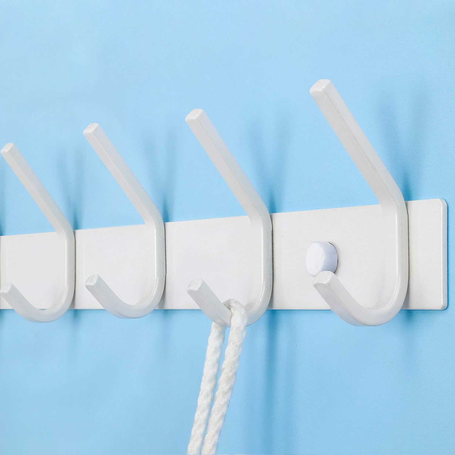 WEBI Coat Rack Wall Mounted,10 Hooks,30" Long Coat Hooks Wall Mount White,Coat Hanger Wall,Hook Rack,Jacket Hooks for