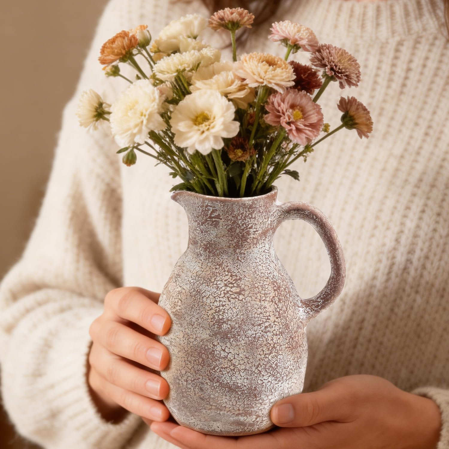 Ceramic Flower Vase Farmhouse Vase / 8 Inch-retro / 8 Inch
