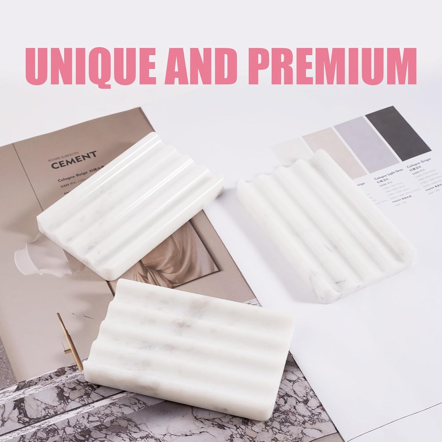 Marble Soap Holder / Namib Fantasy / Set of 2