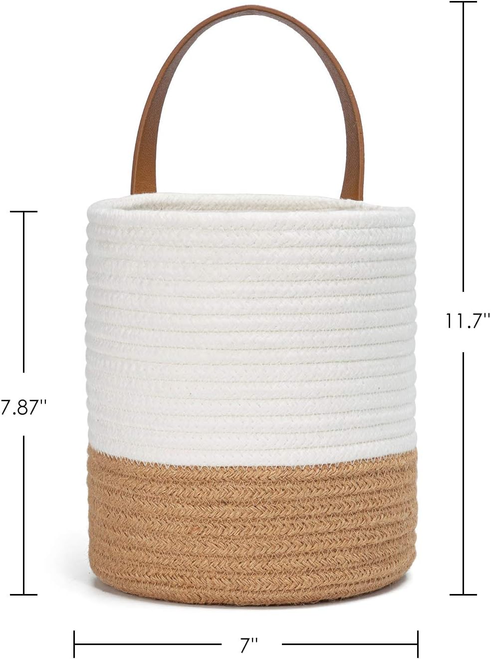 Woven Basket Key Storage / Jute & White / Set of 2