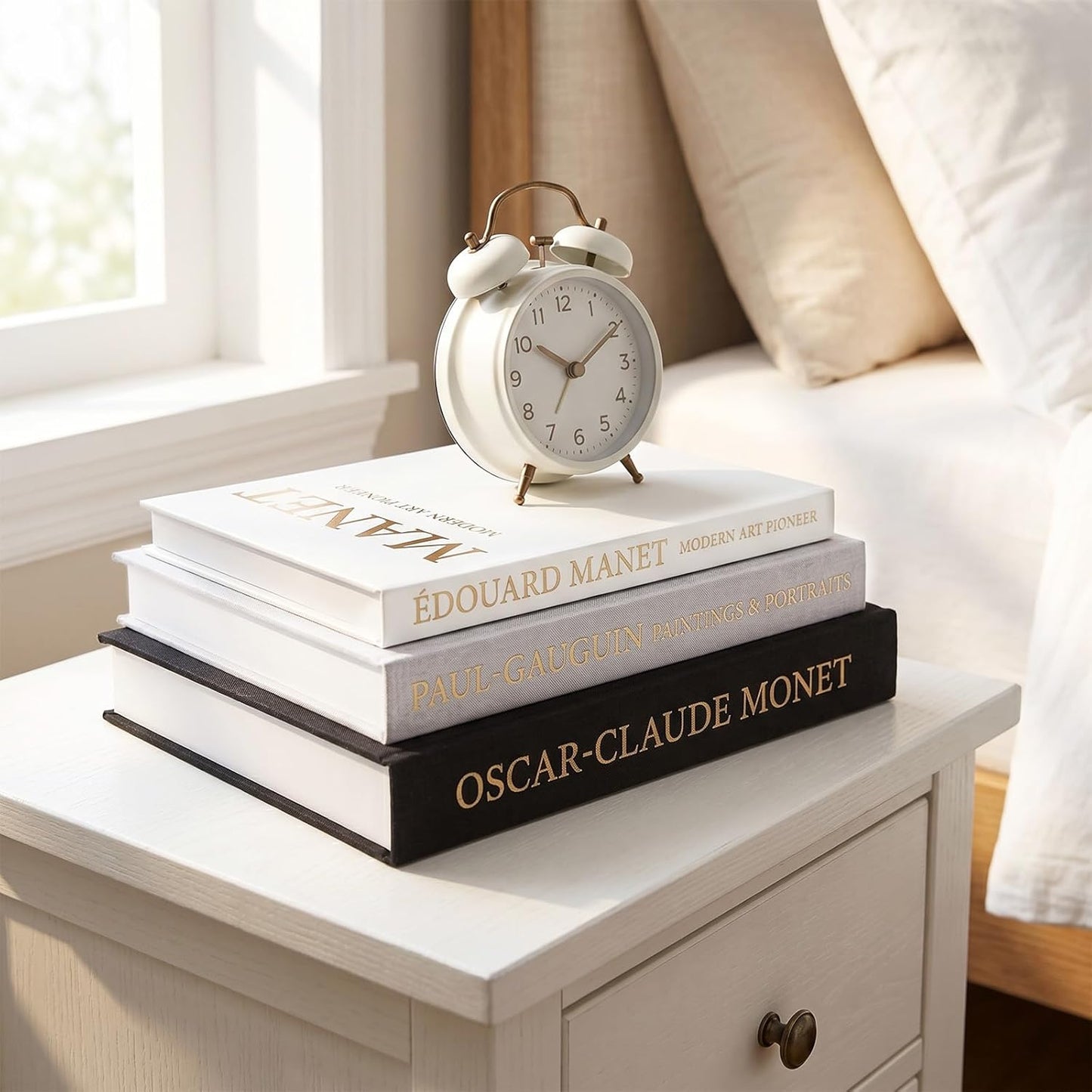 Aesthetic Faux Linen Books Hidden Photo / Black-grey-white / Set of 3