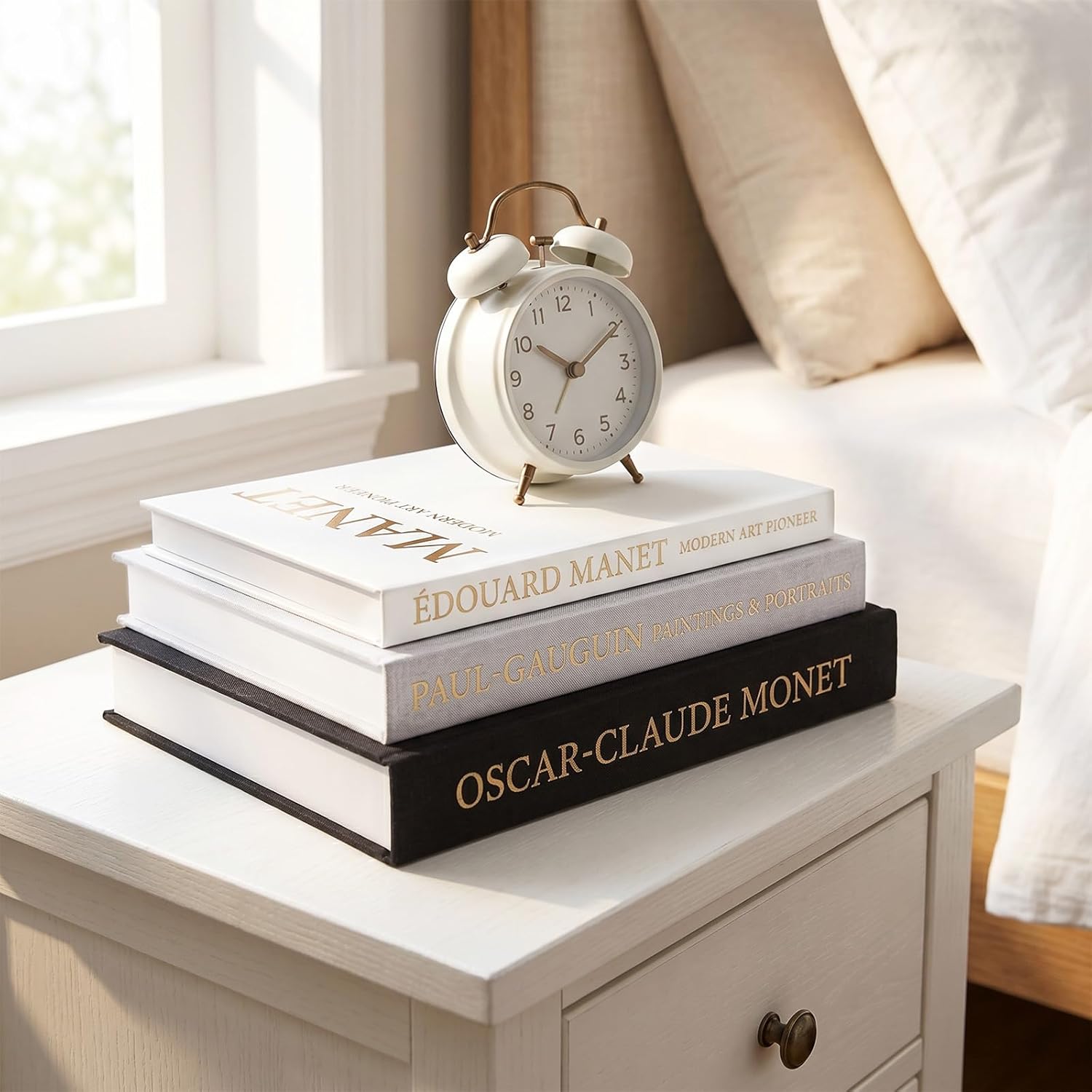Aesthetic Faux Linen Books Hidden Photo / Black-grey-white / Set of 3