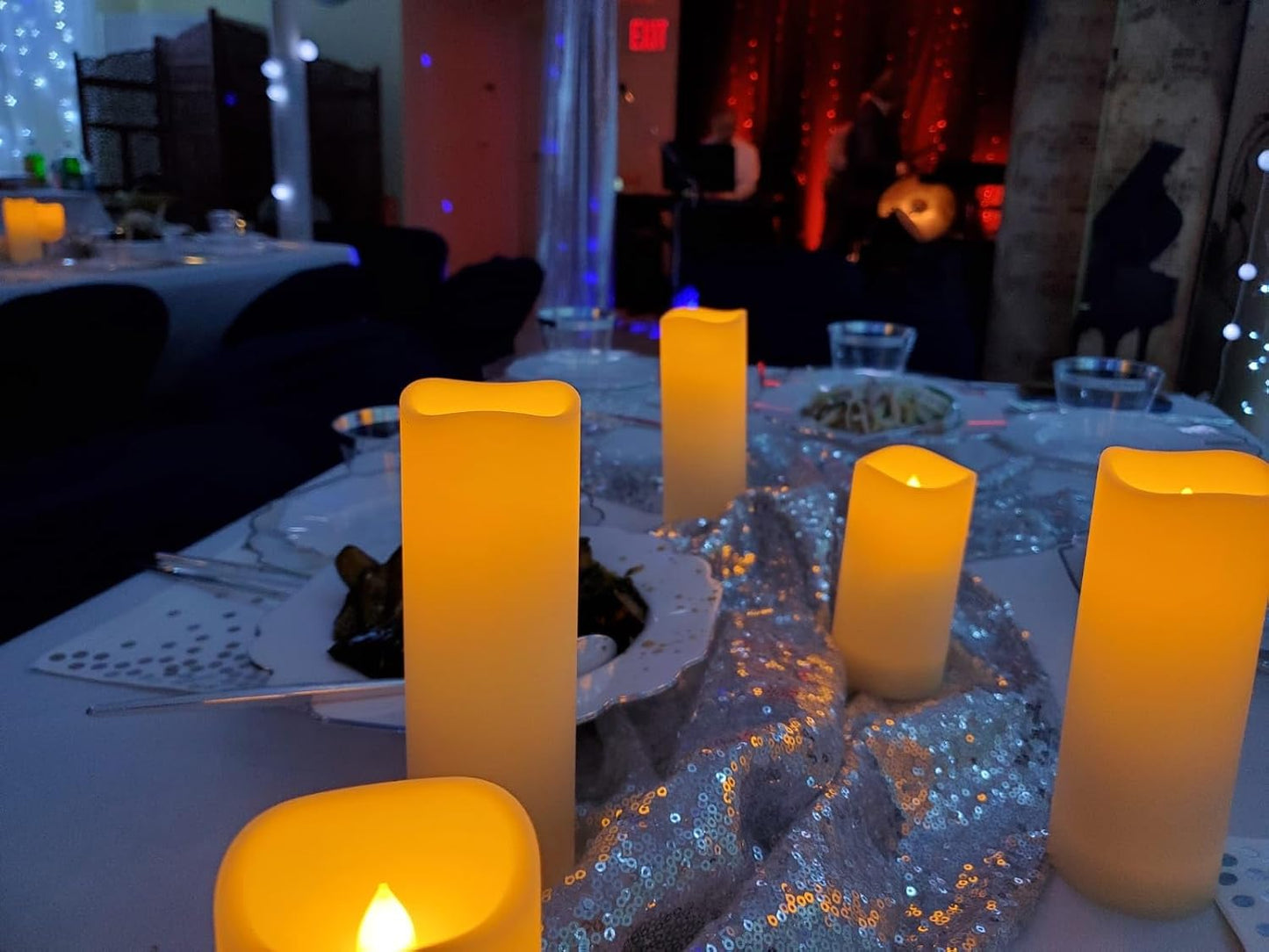 YIWER Waterproof Outdoor Flameless Candle, 12 Pcs Plastic Candles Pillars, 4" 5" 6" 7" LED Candles and 10-Key Remote