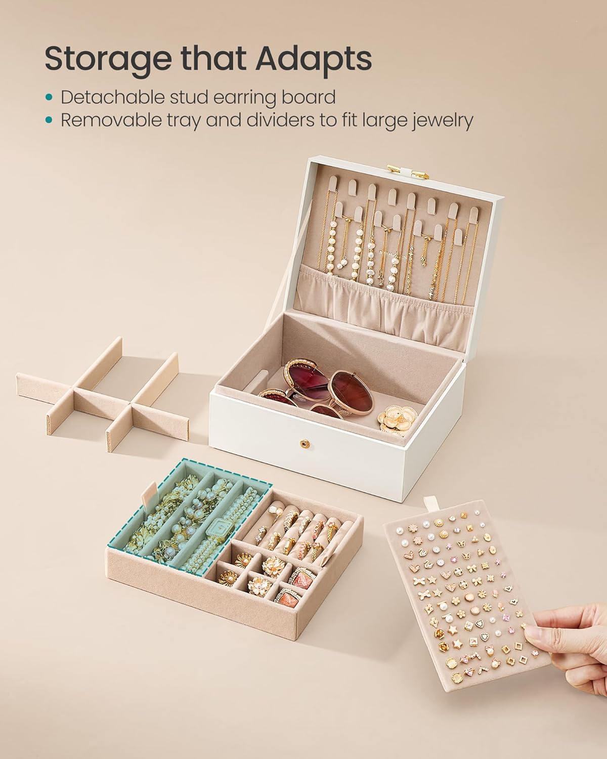 Removable Tray and Handle / Cream White