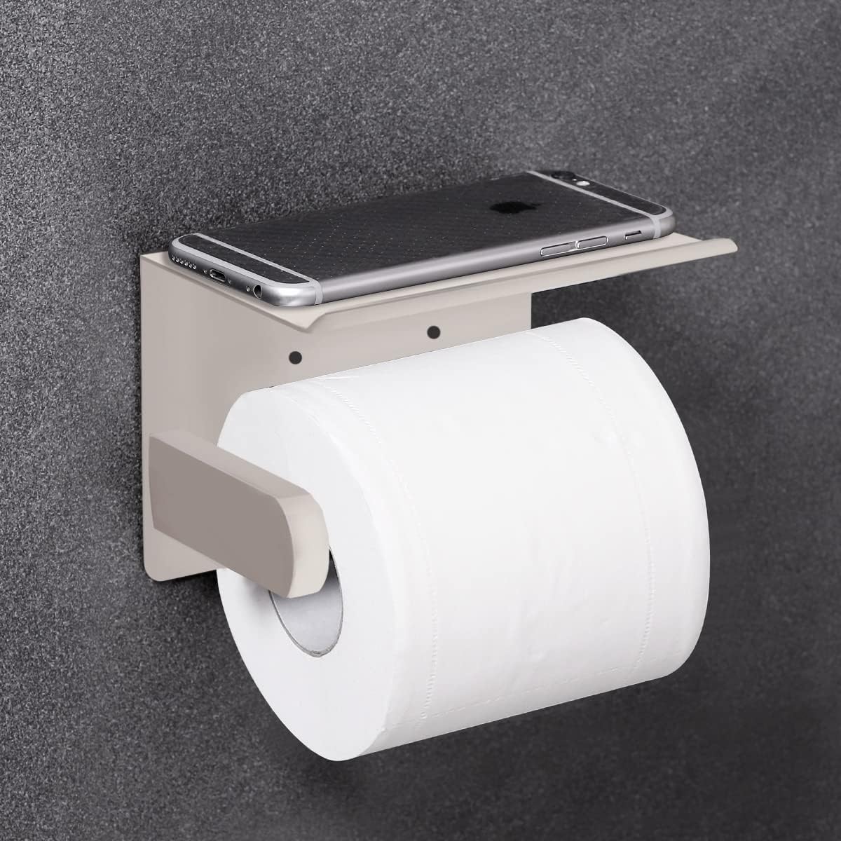 VAEHOLD Self Adhesive Toilet Paper Holder with Phone Shelf SUS 304 Stainless Steel Wall Mounted Toilet Paper Roll