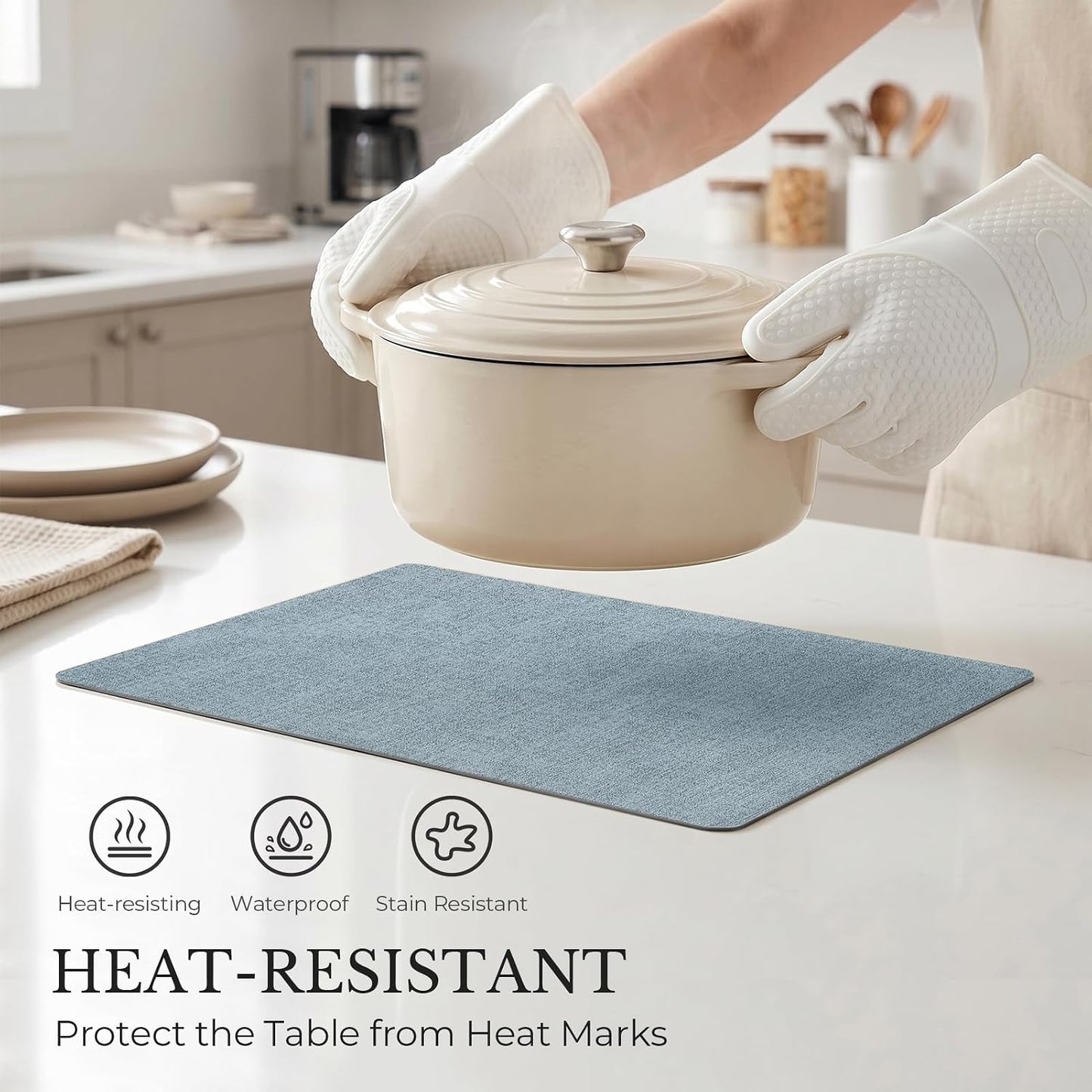 Romanstile Vinyl Placemats Set of 8, Reversible Faux Leather Heat Resistant Wipeable Table Mats, Waterproof Washable
