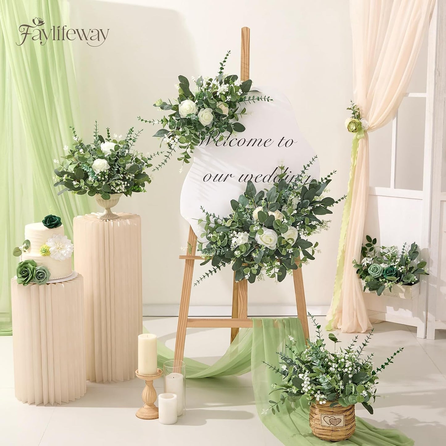 Baby Breath Flowers Artificial Bulk and Greenery Stems for DIY / Grey Green / Set of 120
