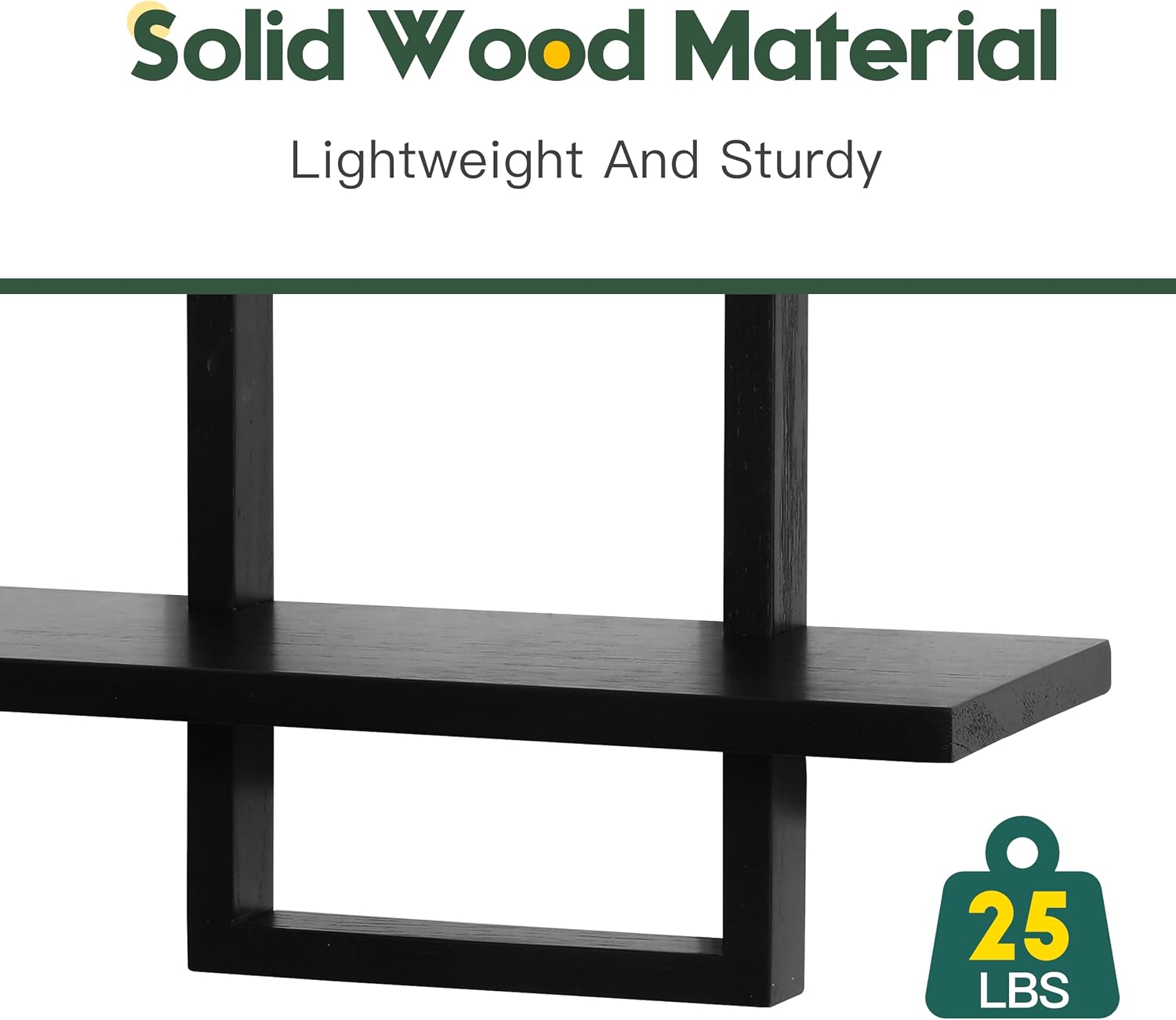 Floating Shelves / Modern Decorative Plants Shelves / Black-2 Tier / Set of 2