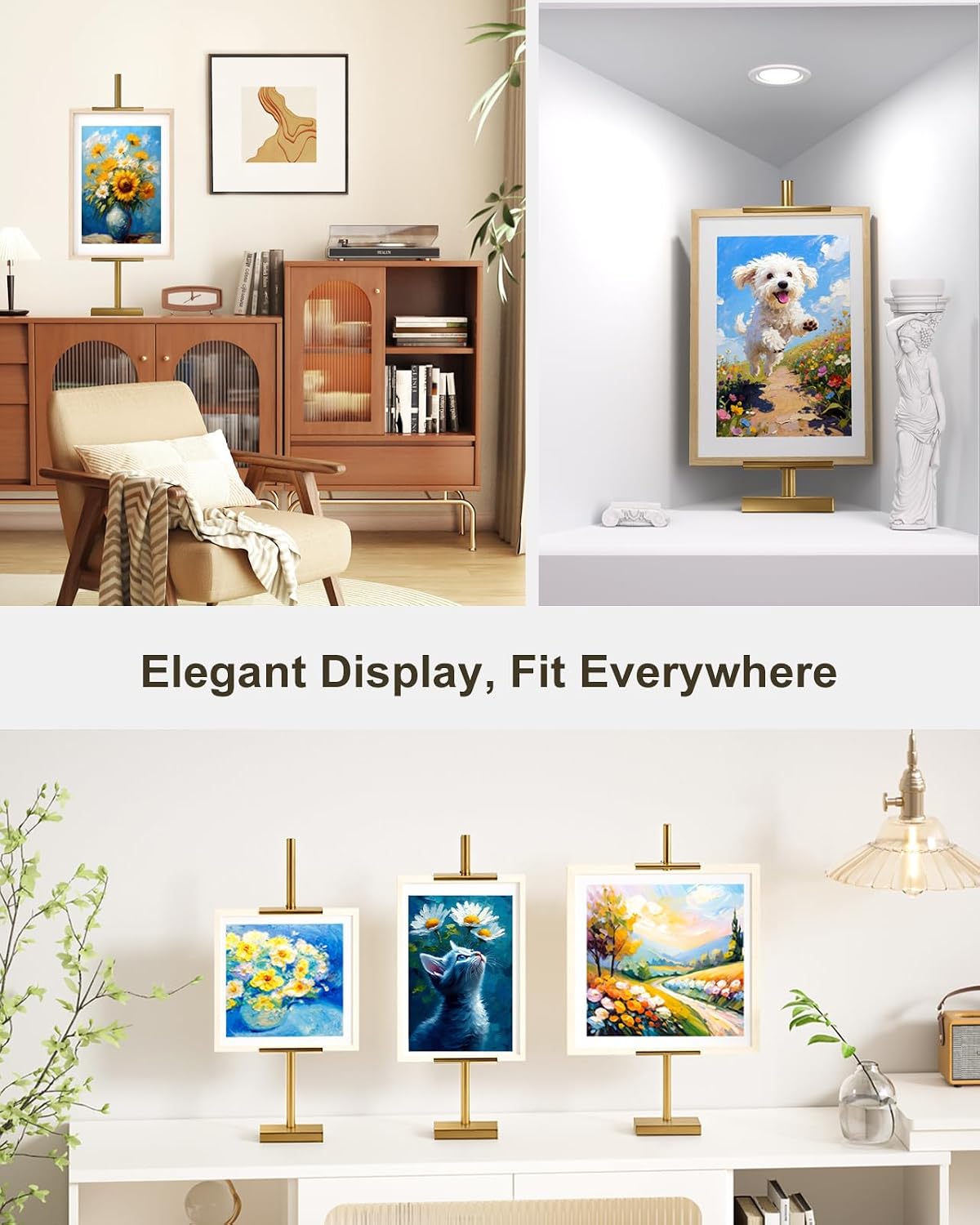 Adjustable Tabletop Easel Stand, Picture Easels for Display Up to 29" H, Metal Picture Frame Holder Stand Table for