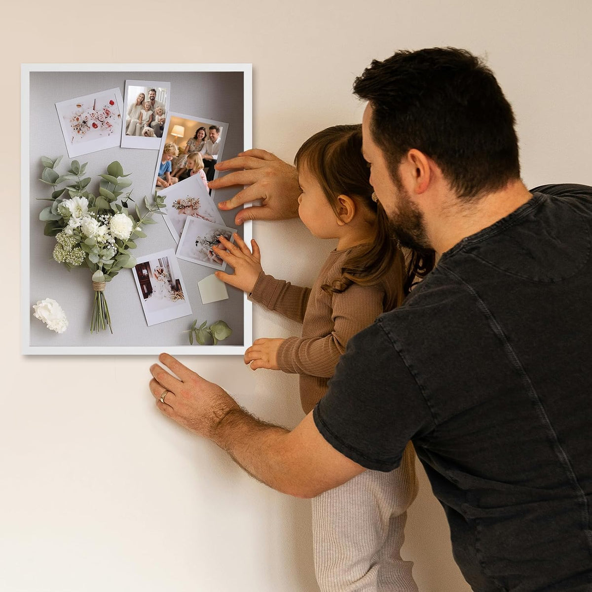QDSSDECO 16" x 20" Shadow Box Frame, Linen Back, Real Glass,White | Deep interior, real glass front, wall or tabletop