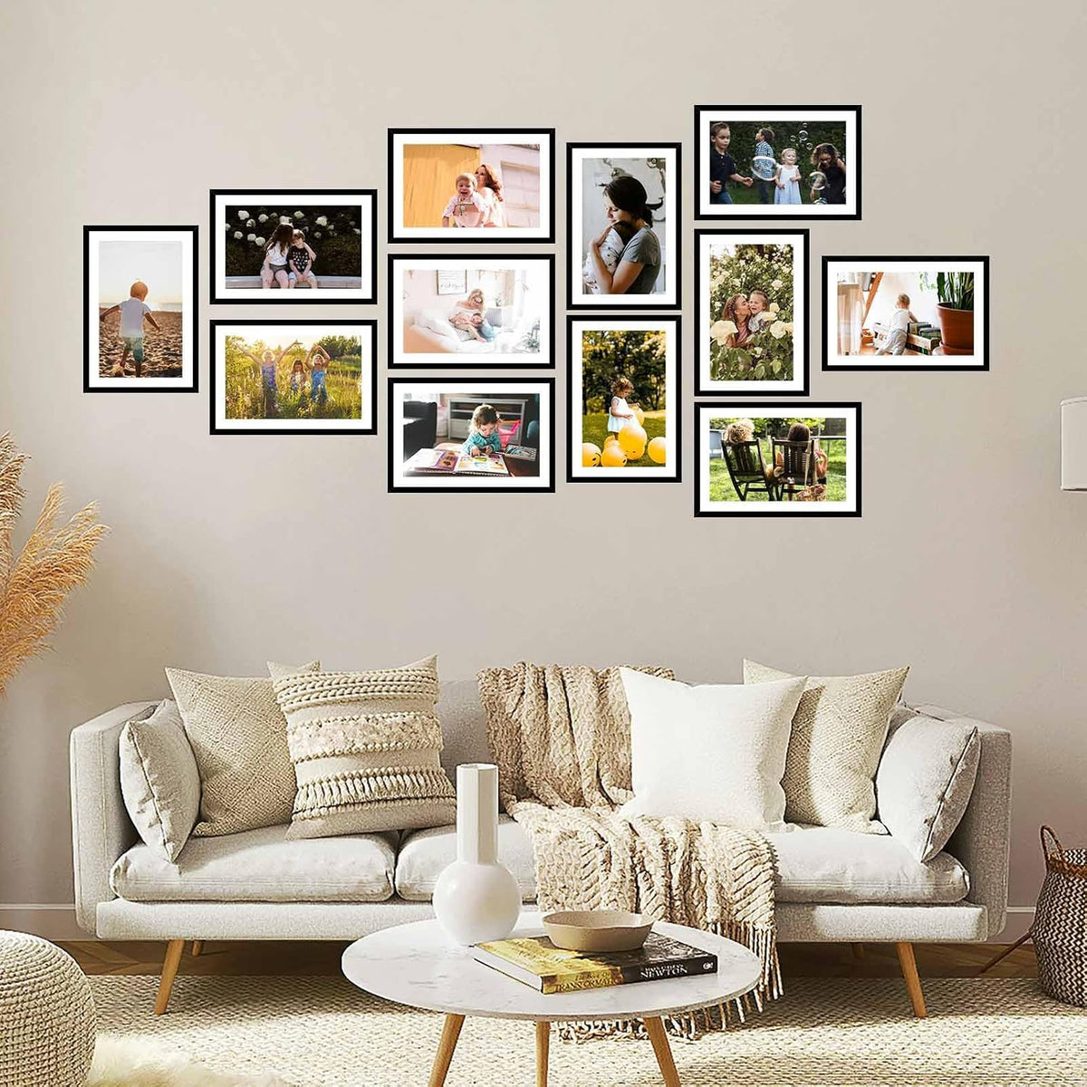 JCJMY 12 Pack 11x17 Picture Frame with 9x15 Mat, Display 9x15 with Mat or 11x17 Without Mat, 11 by 17 Frames Bulk Set