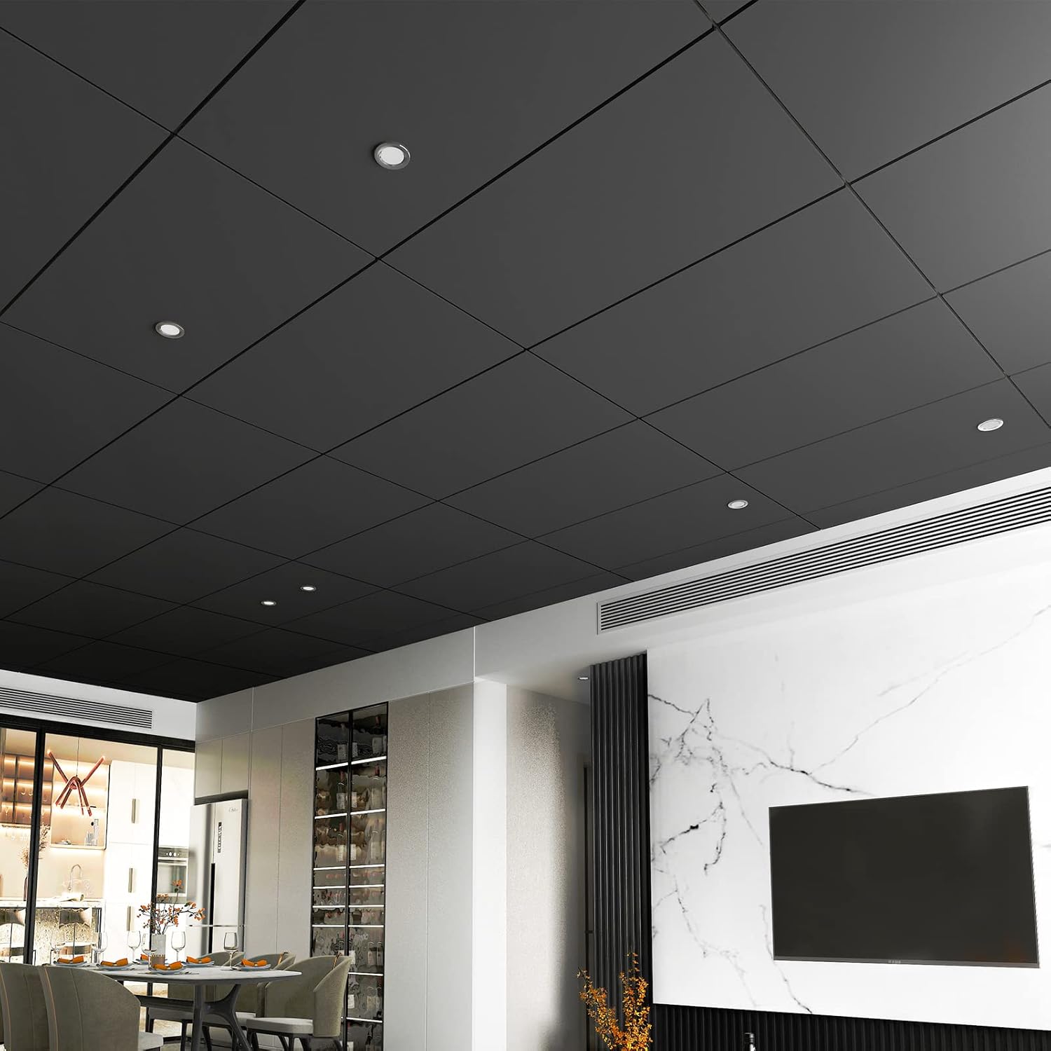 Smooth Drop Ceiling Tile x / 2 Inch / Set of 10
