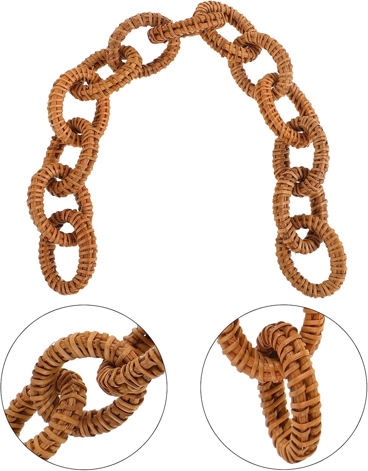 Rattan Woven Chain Link Decor Rustic Decorative Chain / 16.92 Inch